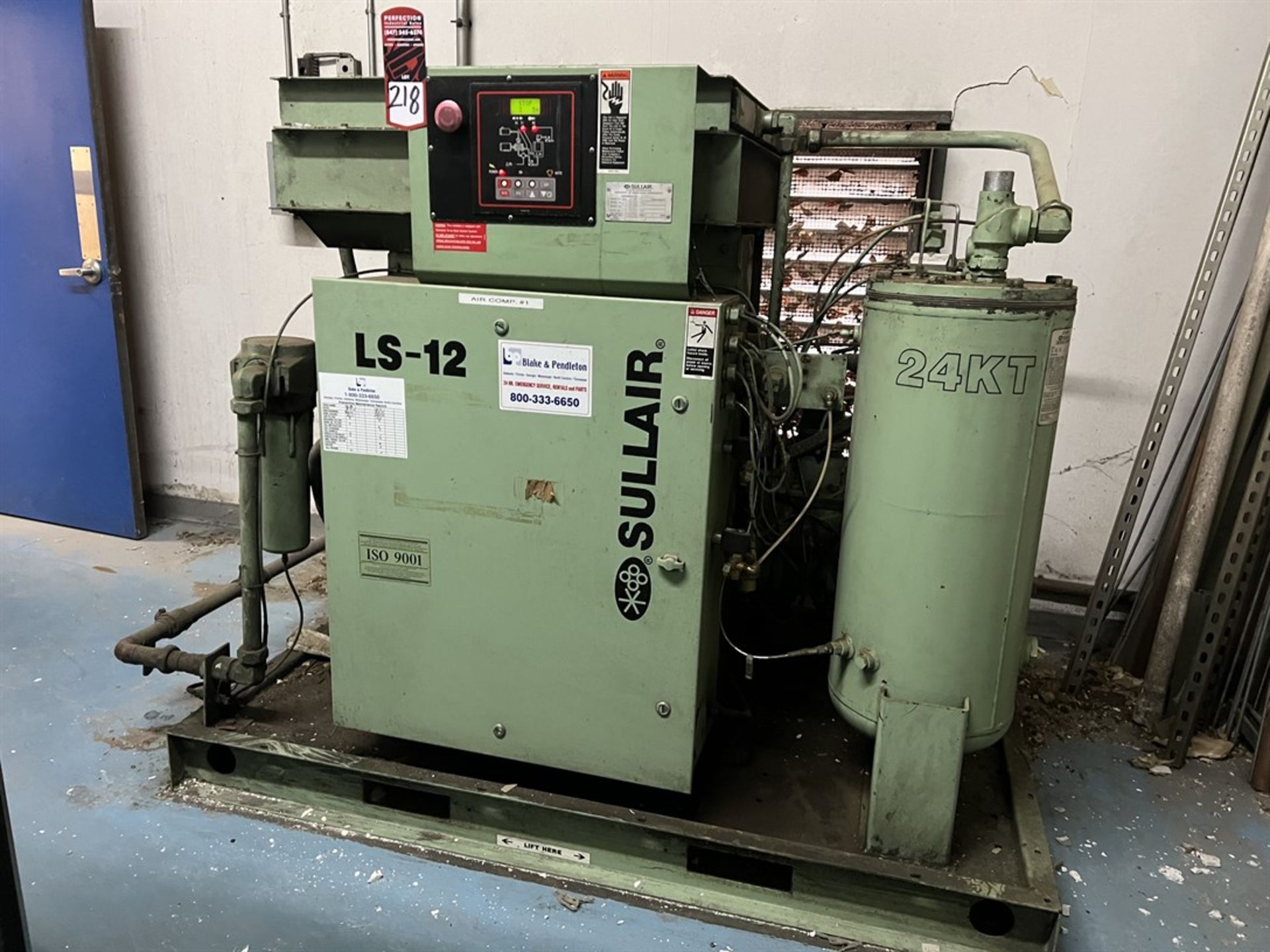 SULLAIR LS12 60 HP Air Compressor, s/n 003-144219, 115/125 PSIG