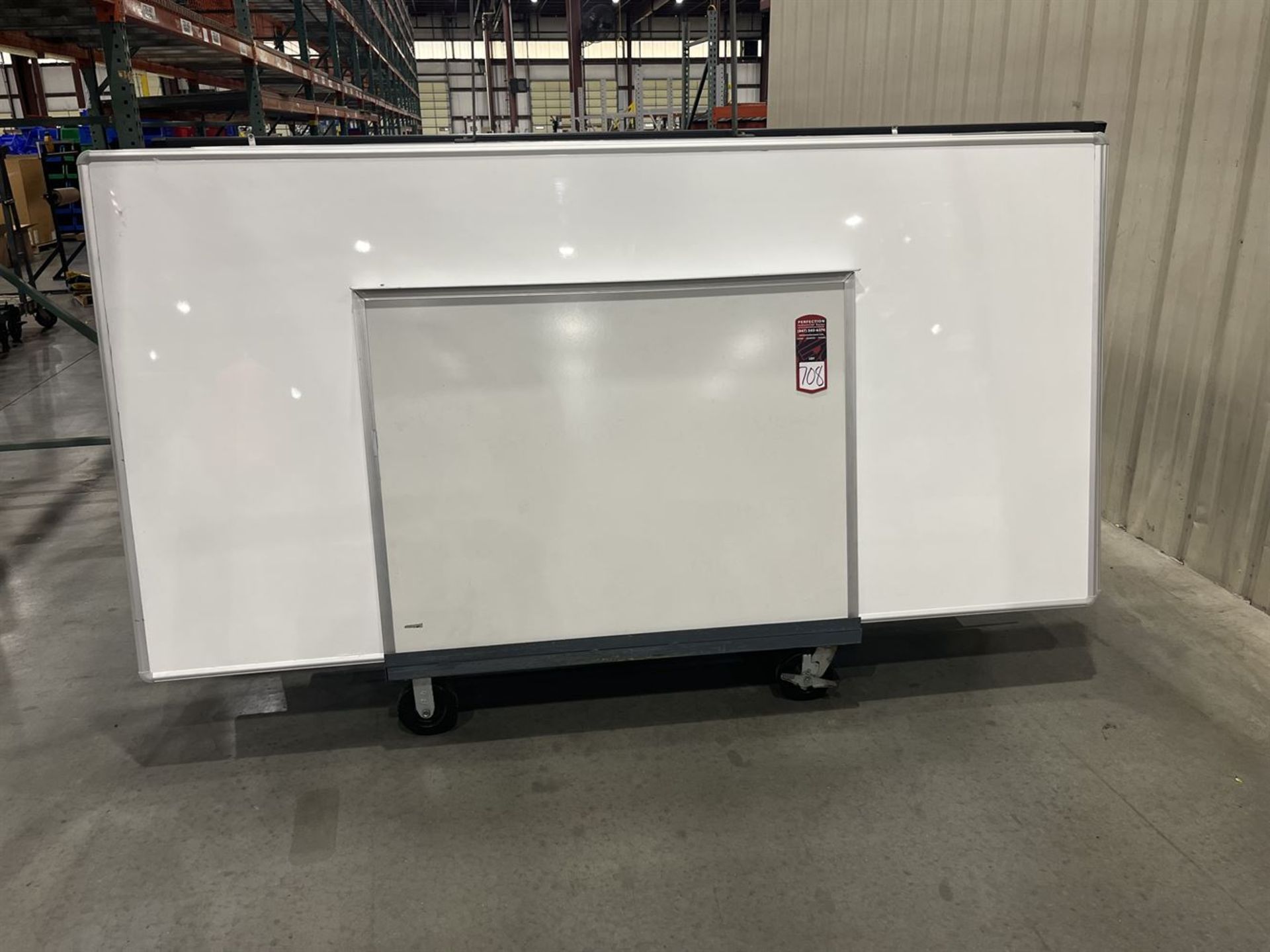 Assorted White Boards on A Frame Cart