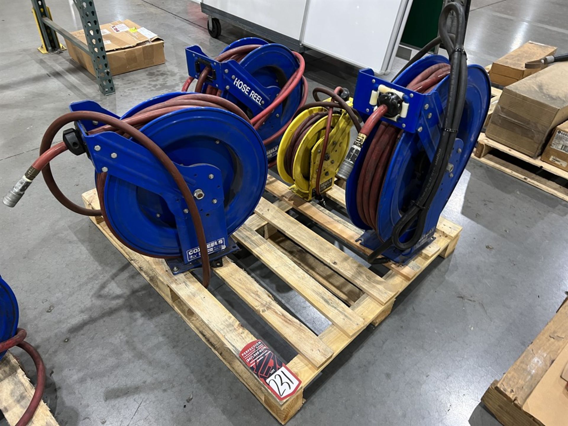 Lot of Assorted COX Air Hose Reels