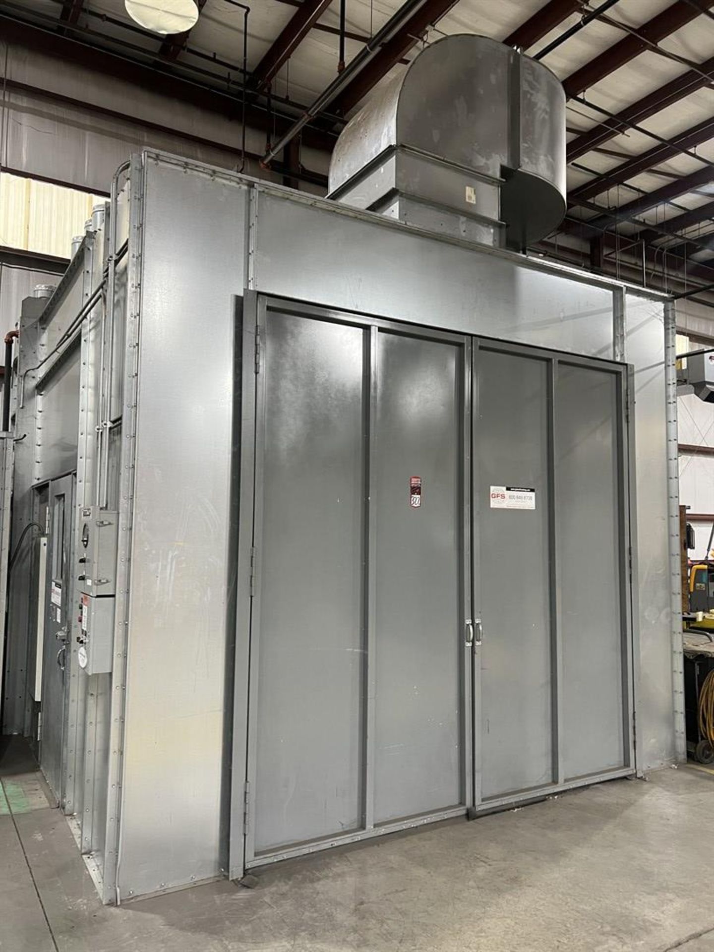 2010 GLOBAL FINISHING SOLUTIONS CDG-1412PSB-18-S-IC Cross draft Paint Booth, s/n U9698A, 10' x 10'