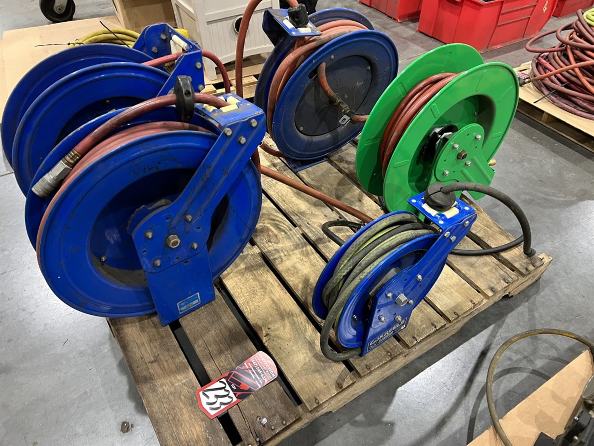 Lot of Assorted COX and SPEEDAIRE Air Hose Reels