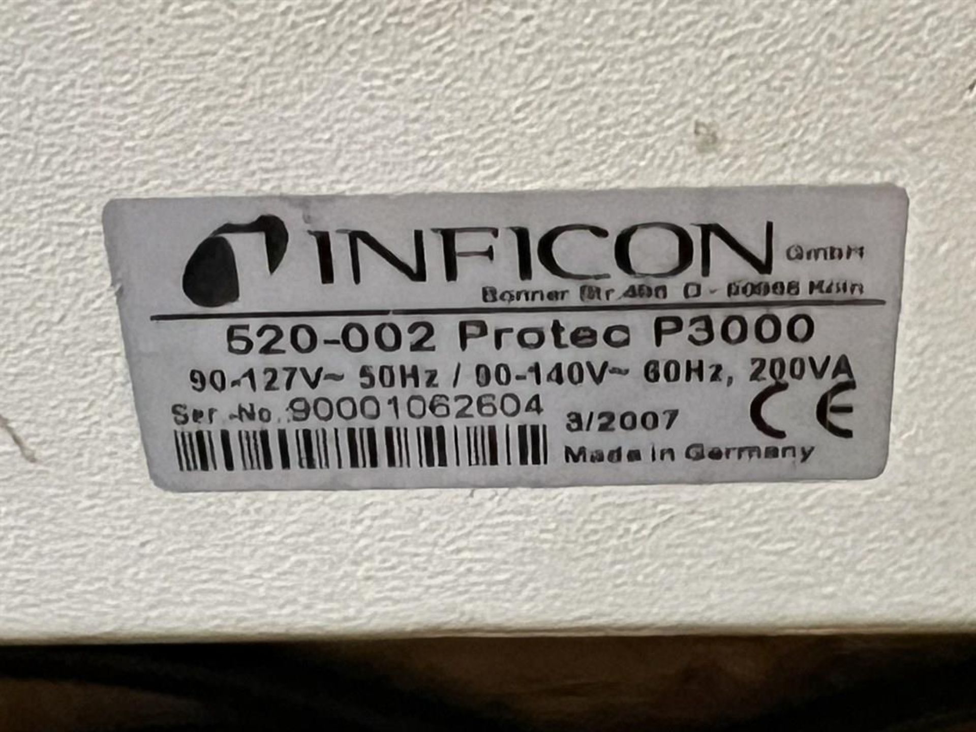 2007 INFICON PROTEC 3000 Helium Leak Detector, s/n 90001062604 - Image 4 of 5