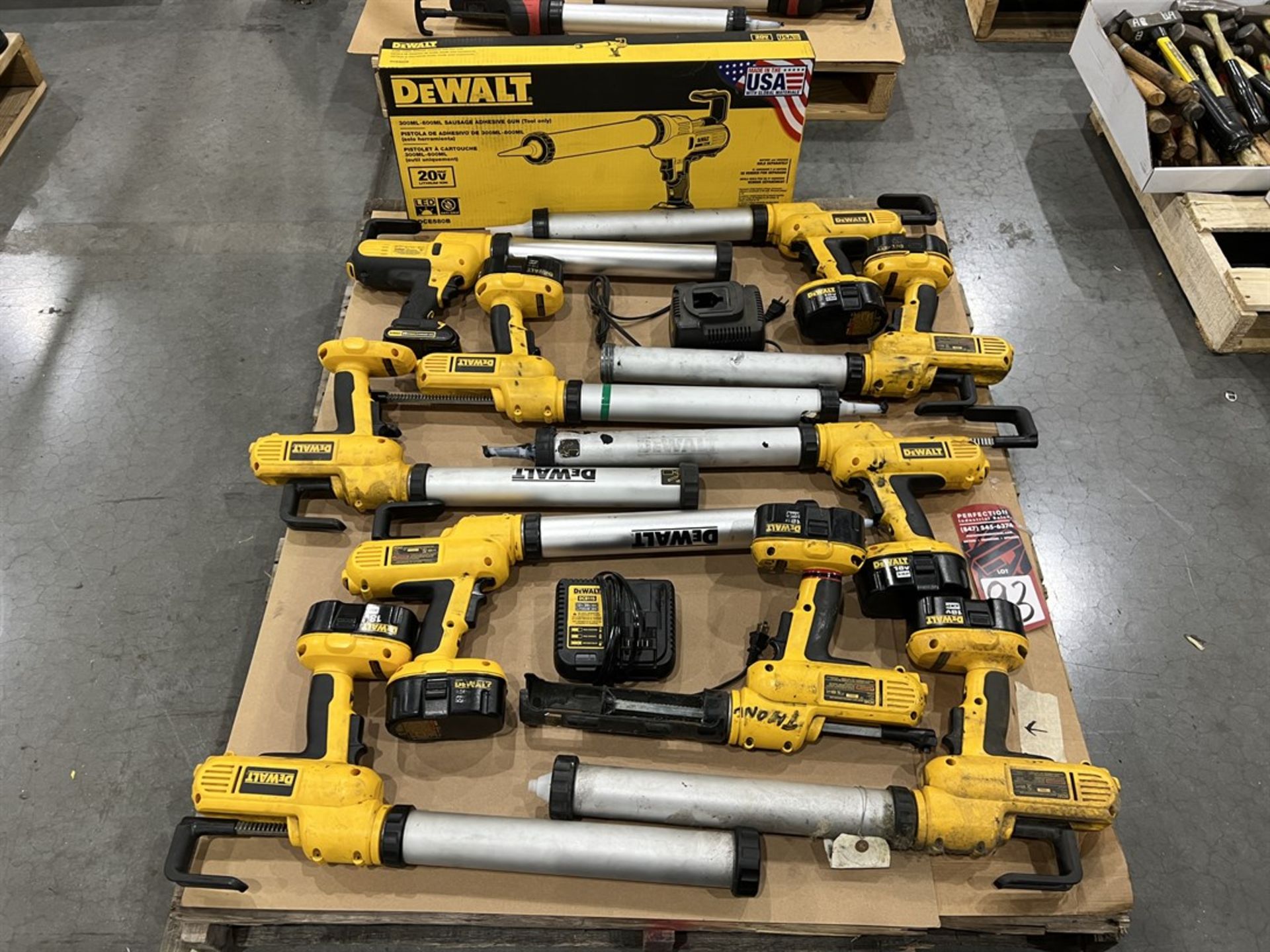 Lot of Assorted DEWALT 18/20V Cordless Adhesive Guns