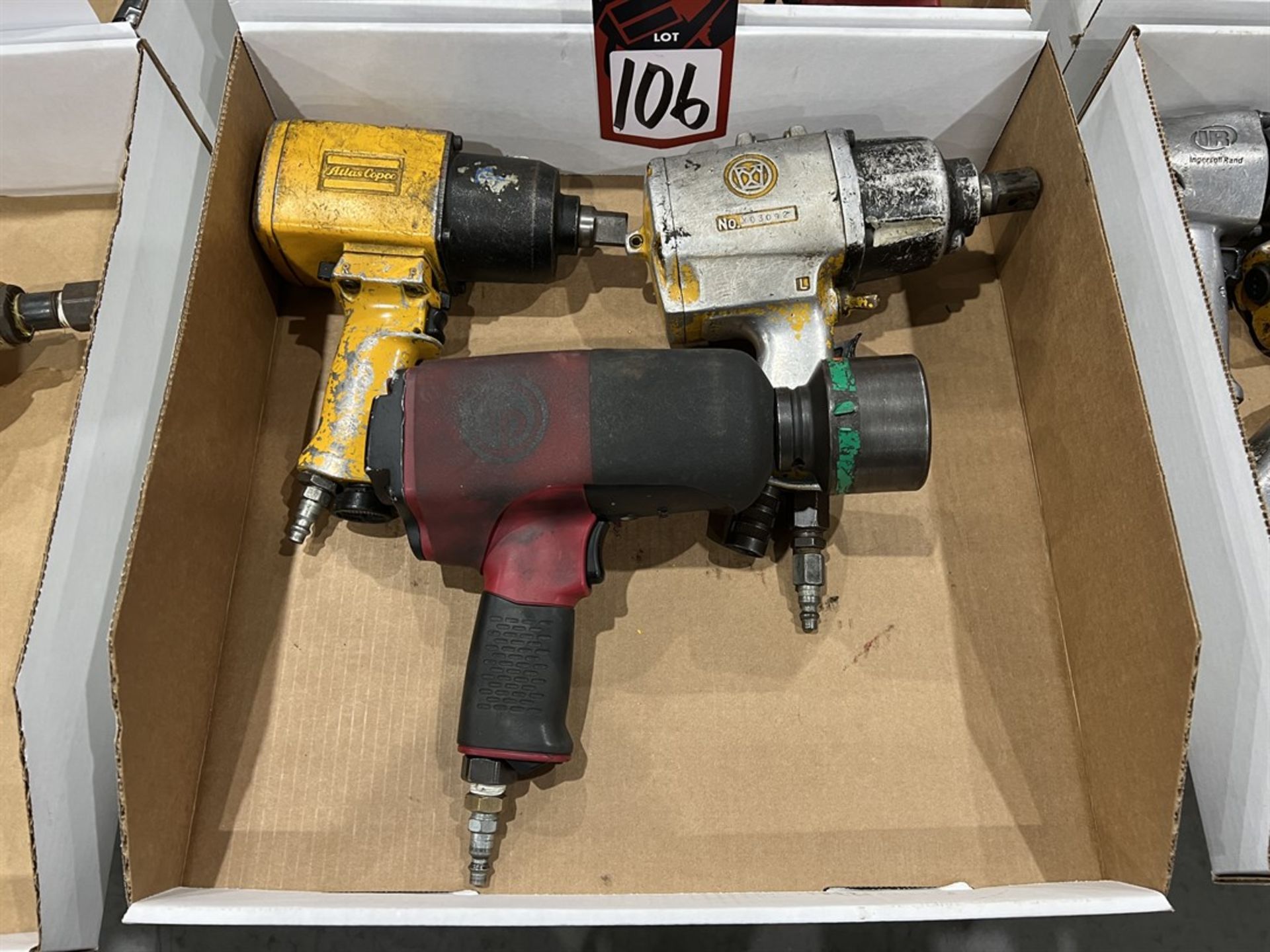 Lot Comprising CP 8272-D 3/4" Drive Impact Gun, AIMCO 1820 3/4" Impact Gun, and ATLAS COPCO 3/4"