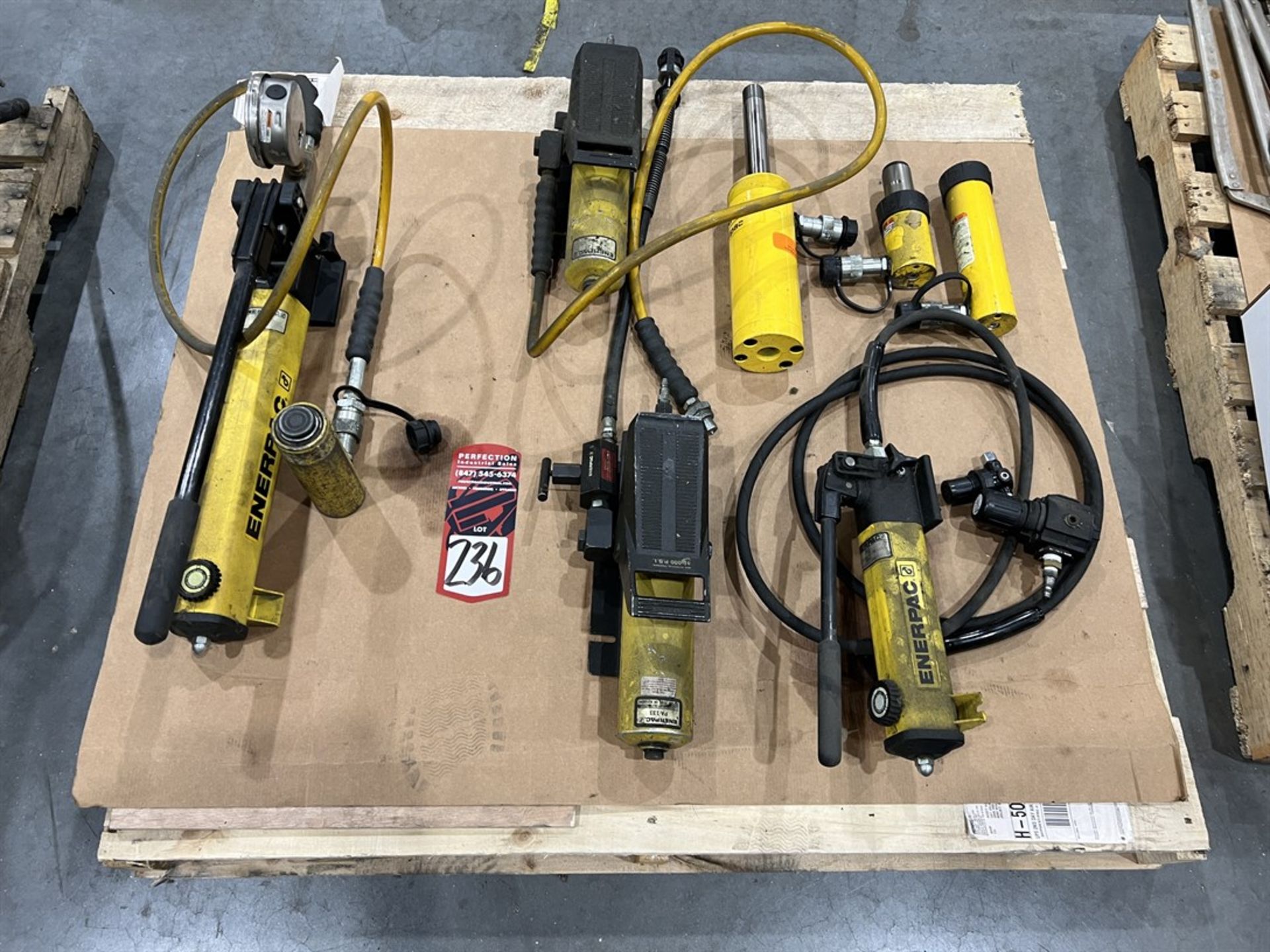 Lot of Assorted ENERPAC Hydraulic Pumps and Rams