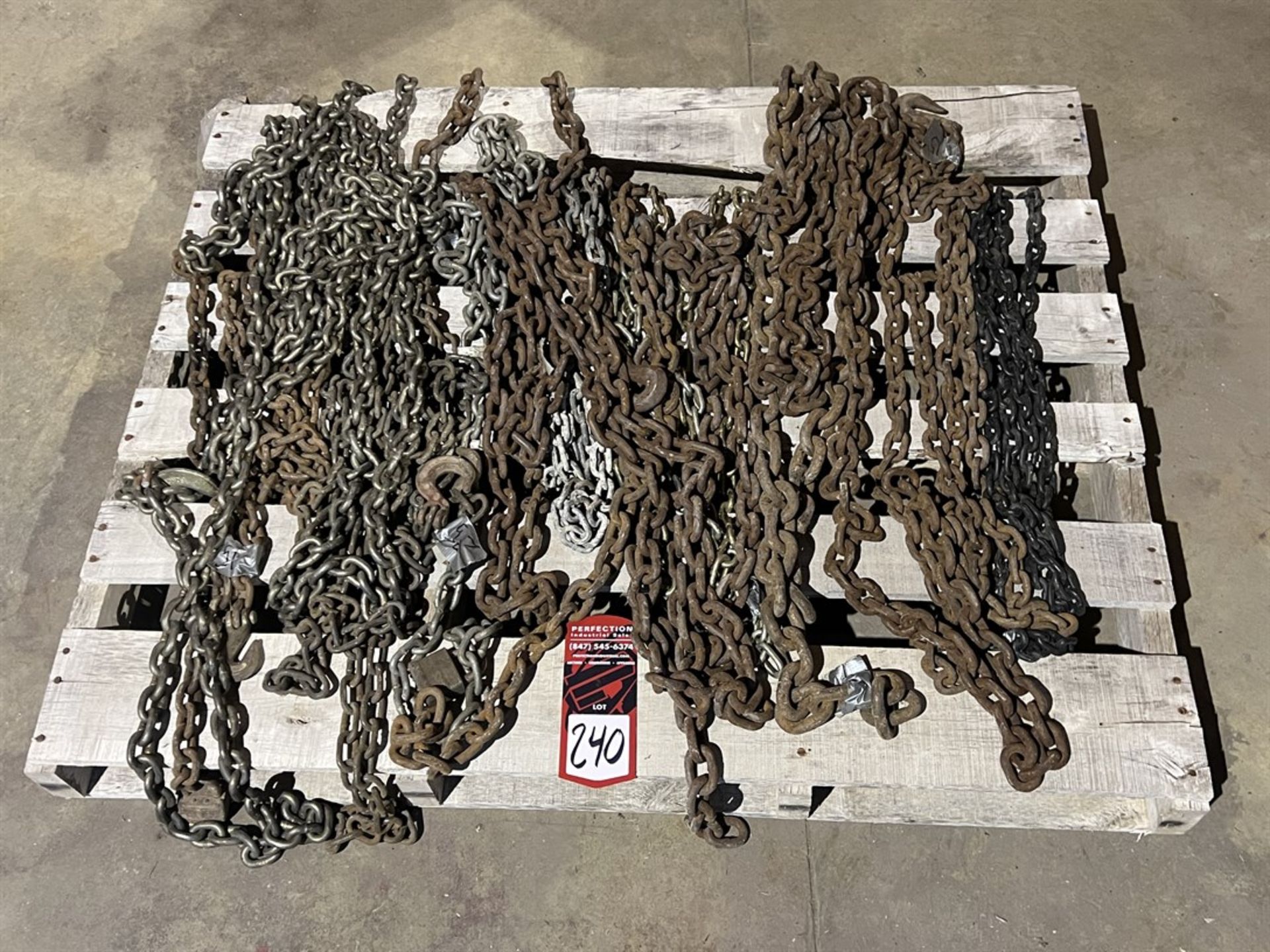 Lot of Assorted Lifting Chain, (Location 1020 61st Drive, Union Grove, WI 23182)