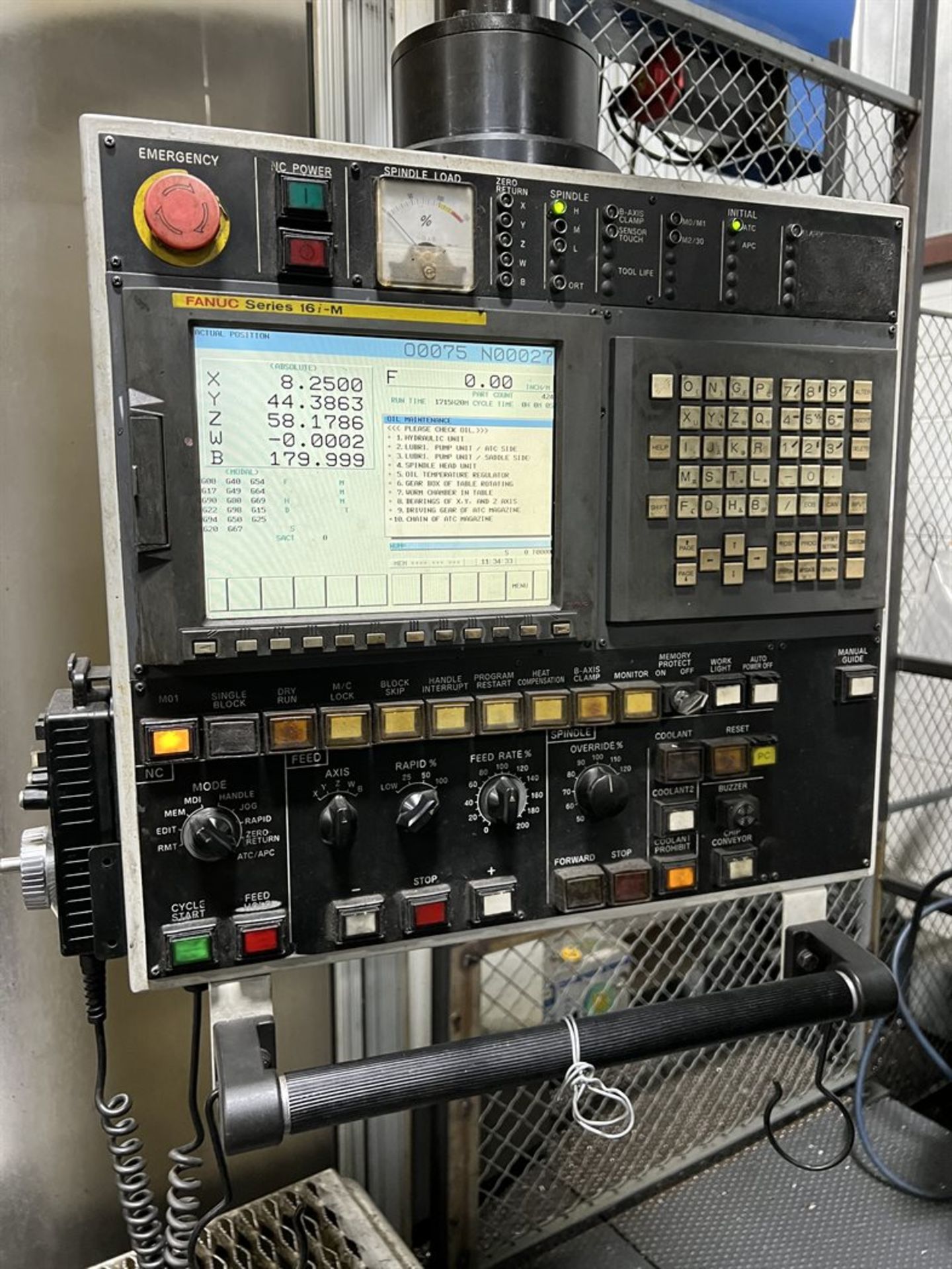 2006 SNK NB130P 5" Table Type CNC Horizontal Boring Mill, s/n NN00013, Fanuc 16i-M Control, 4- - Image 9 of 13