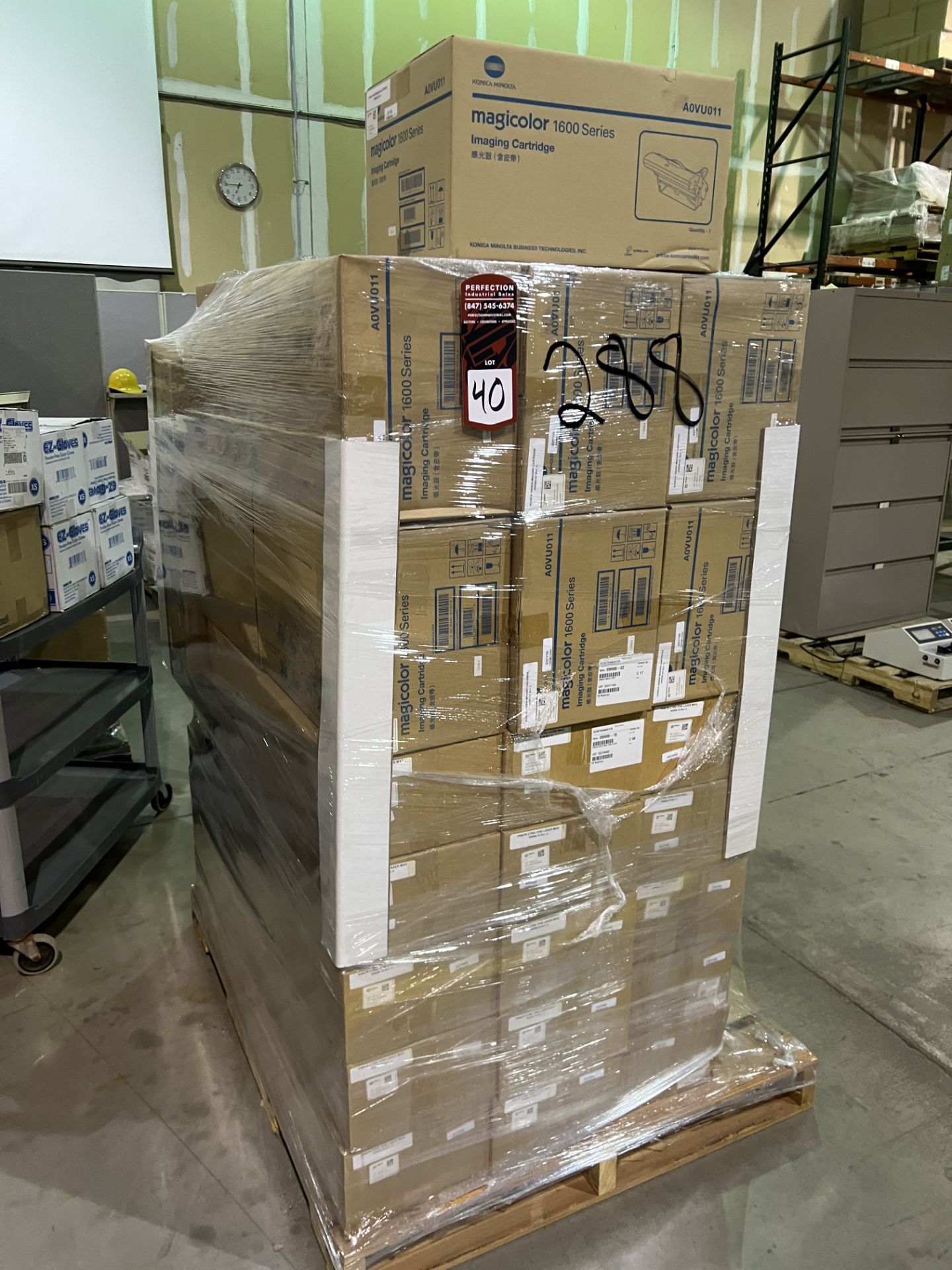 Pallet of NEW KONICA MINOLTA AOVU011 Magicolor 1600 Series Print Cartridges