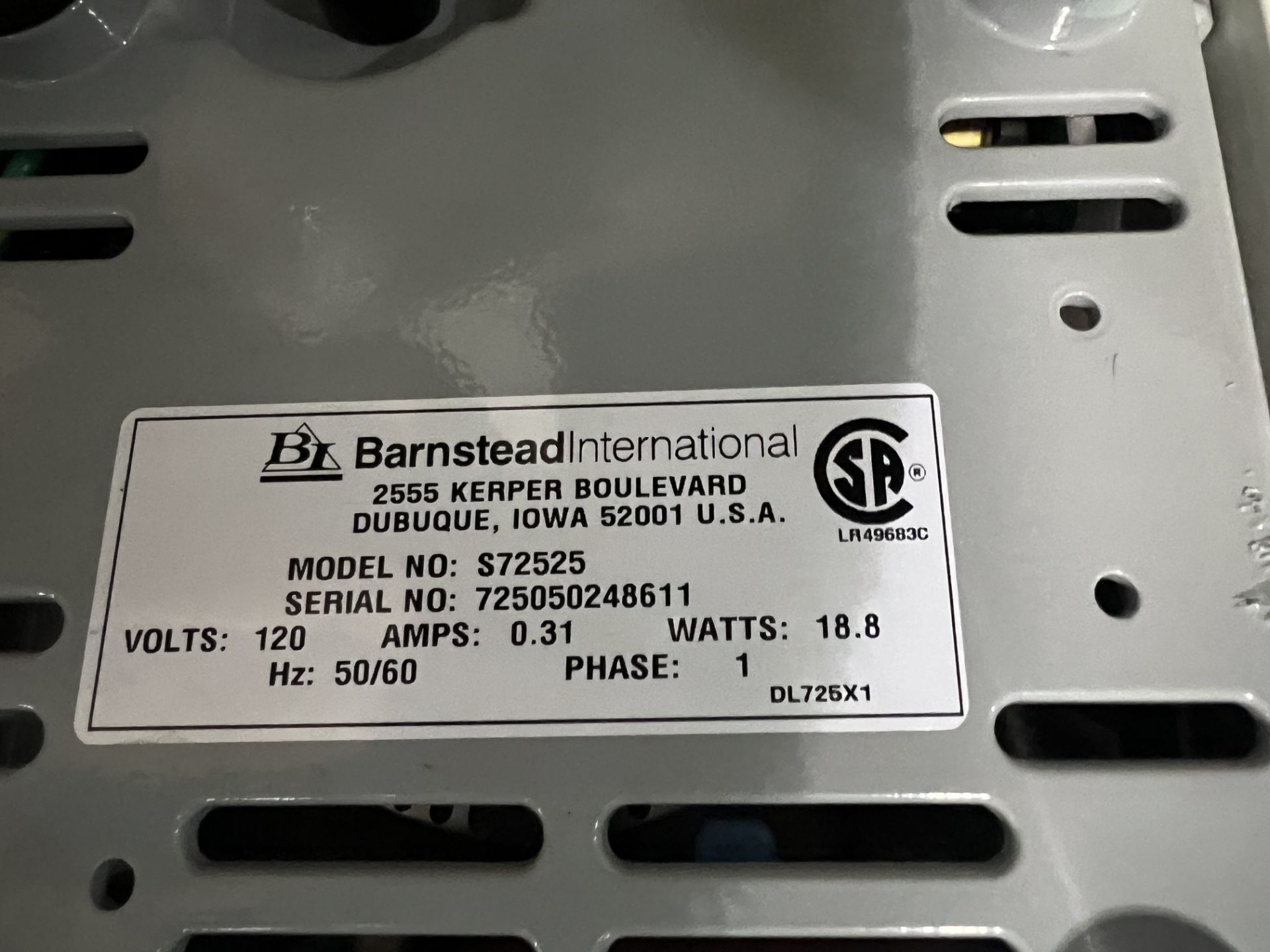 BARNSTEAD INTERNATIONAL S72525 Magnetic Stirrer, s/n 725050248611 - Image 4 of 4