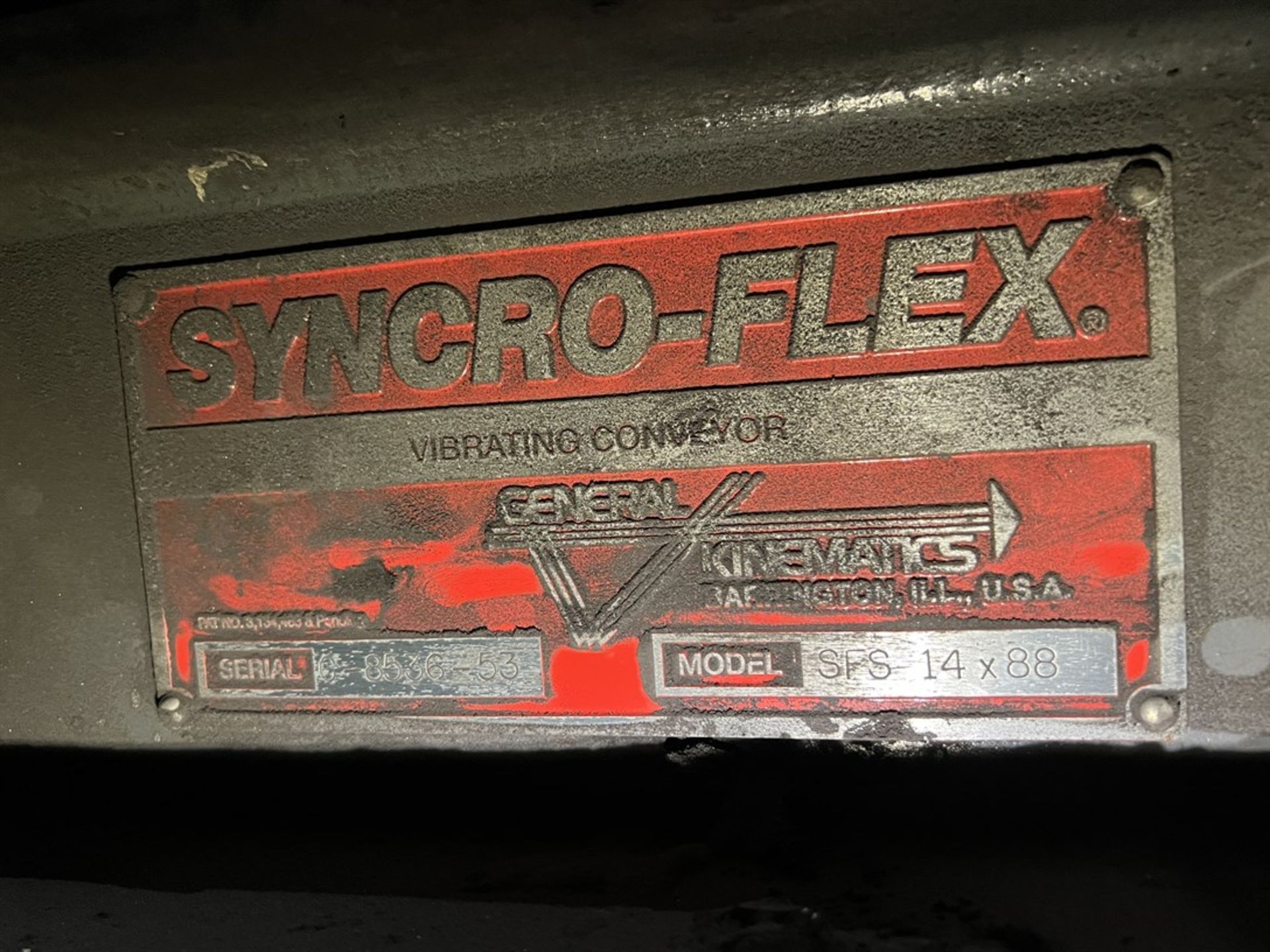 GENERAL KINEMATICS Syncro-Flex SFS 14X88 Vibrating Conveyor, s/n C-8536-53 - Image 6 of 7