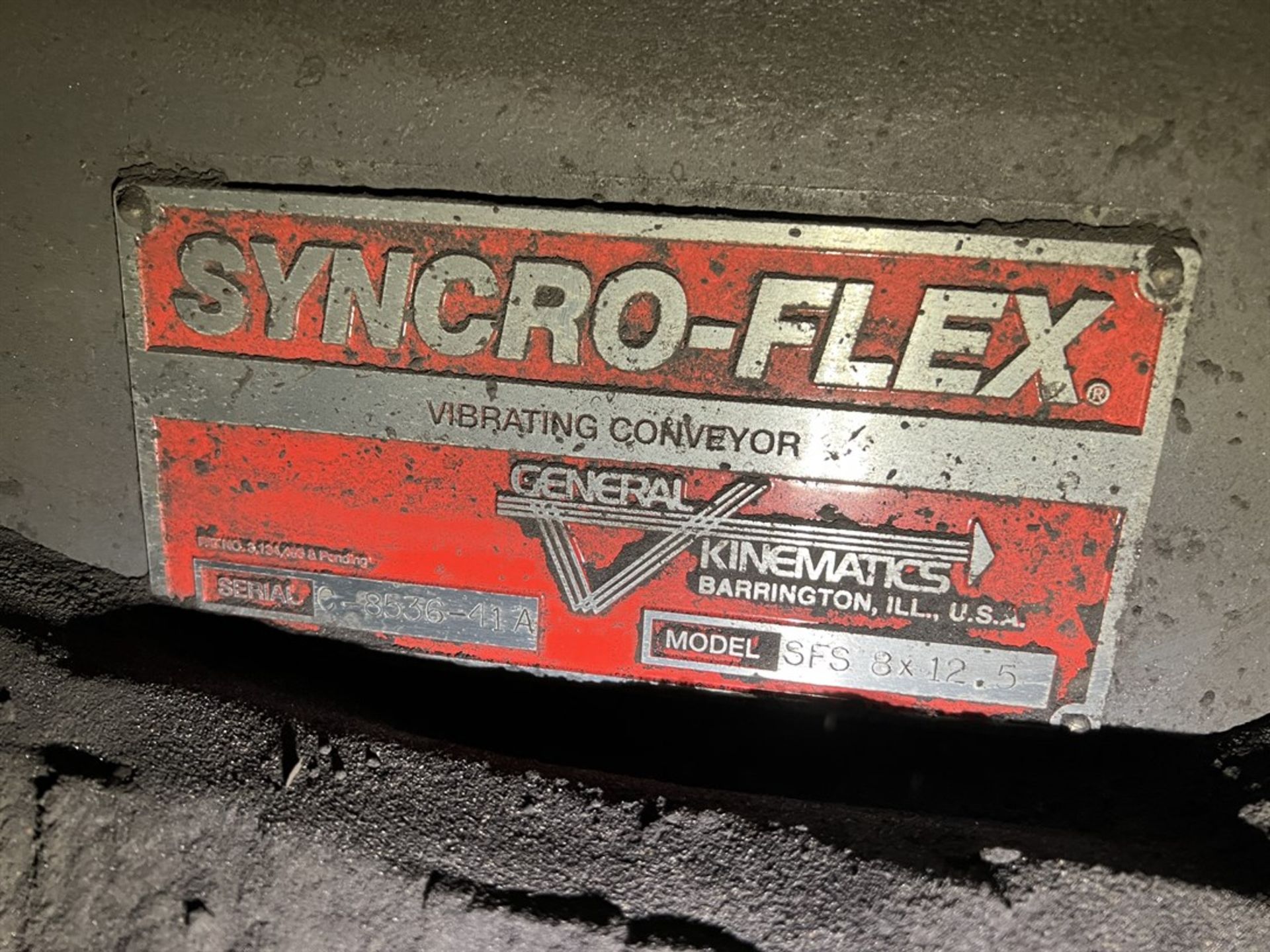 GENERAL KINEMATICS Syncro-Flex SFS 8X12.5 Vibrating Tube Conveyor, s/n C-8536-41A - Image 3 of 4