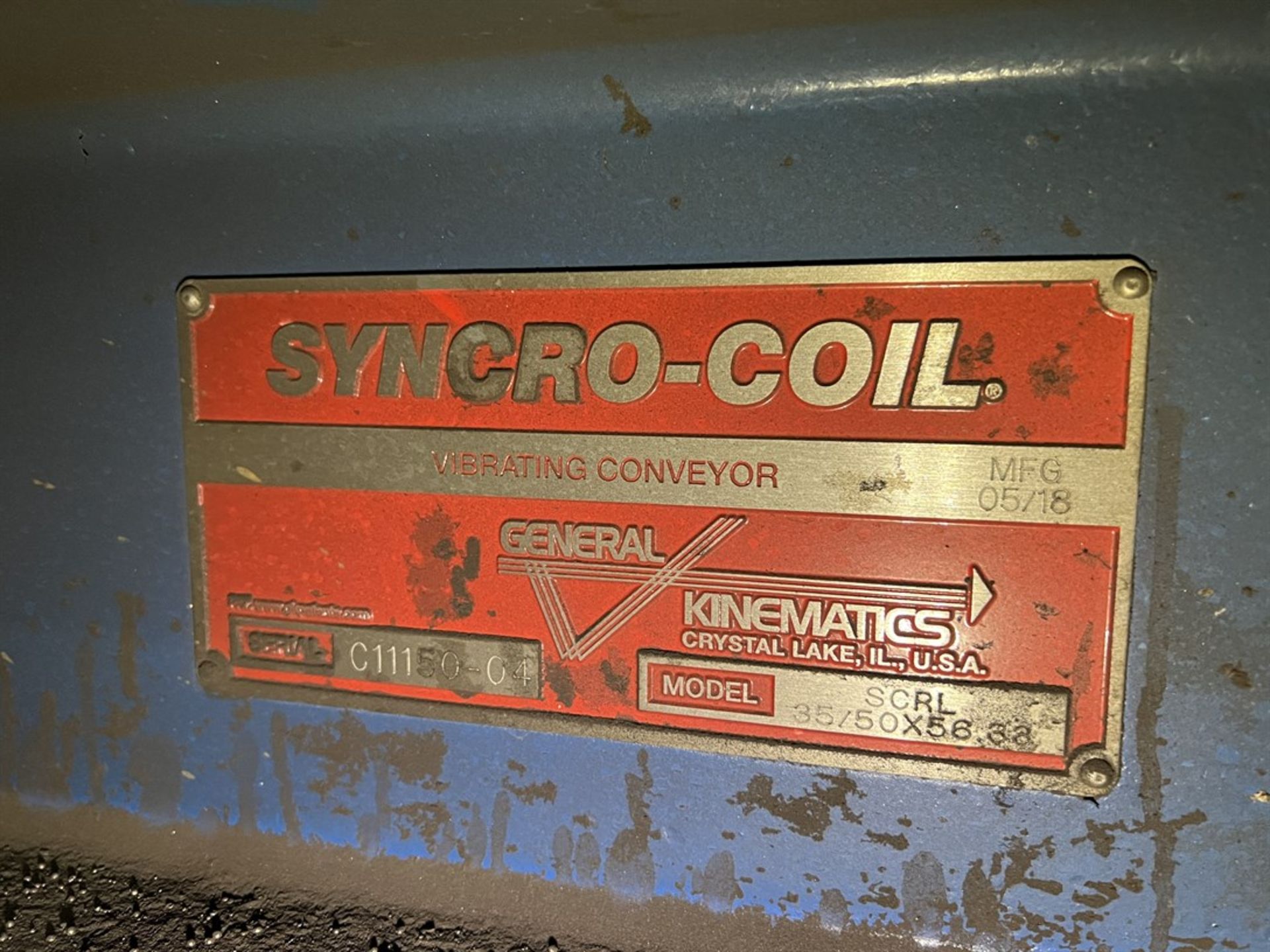 2018 GENERAL KINEMATICS Syncro-Coil SCRL 35/50X56.38 Vibrating Conveyor, s/n C11150-01 - Image 4 of 4