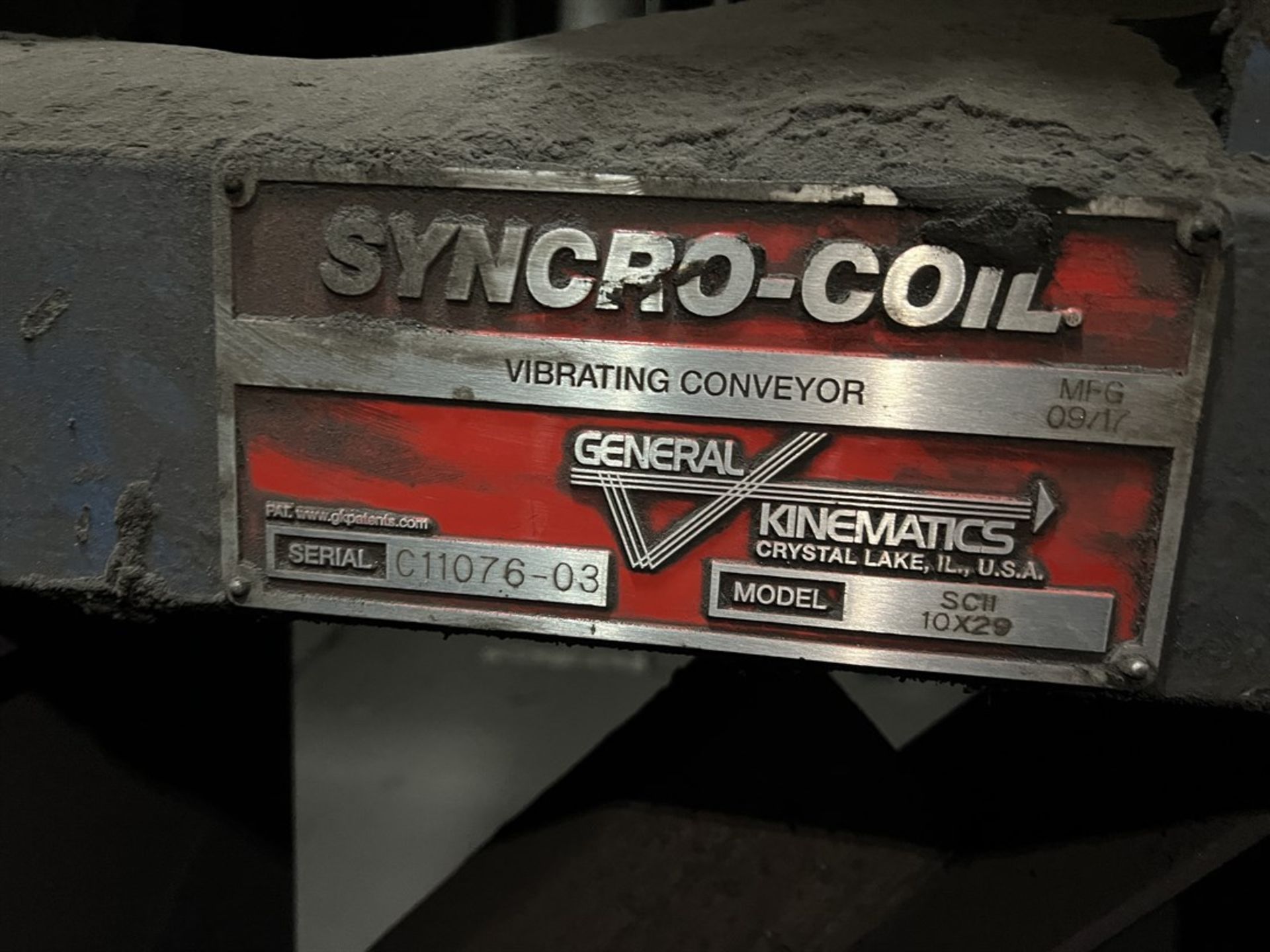2017 GENERAL KINEMATICS Syncro-Coil SCM 10X29 Tube Shaker Vibrating Conveyor, s/n C11076-03 - Image 4 of 4