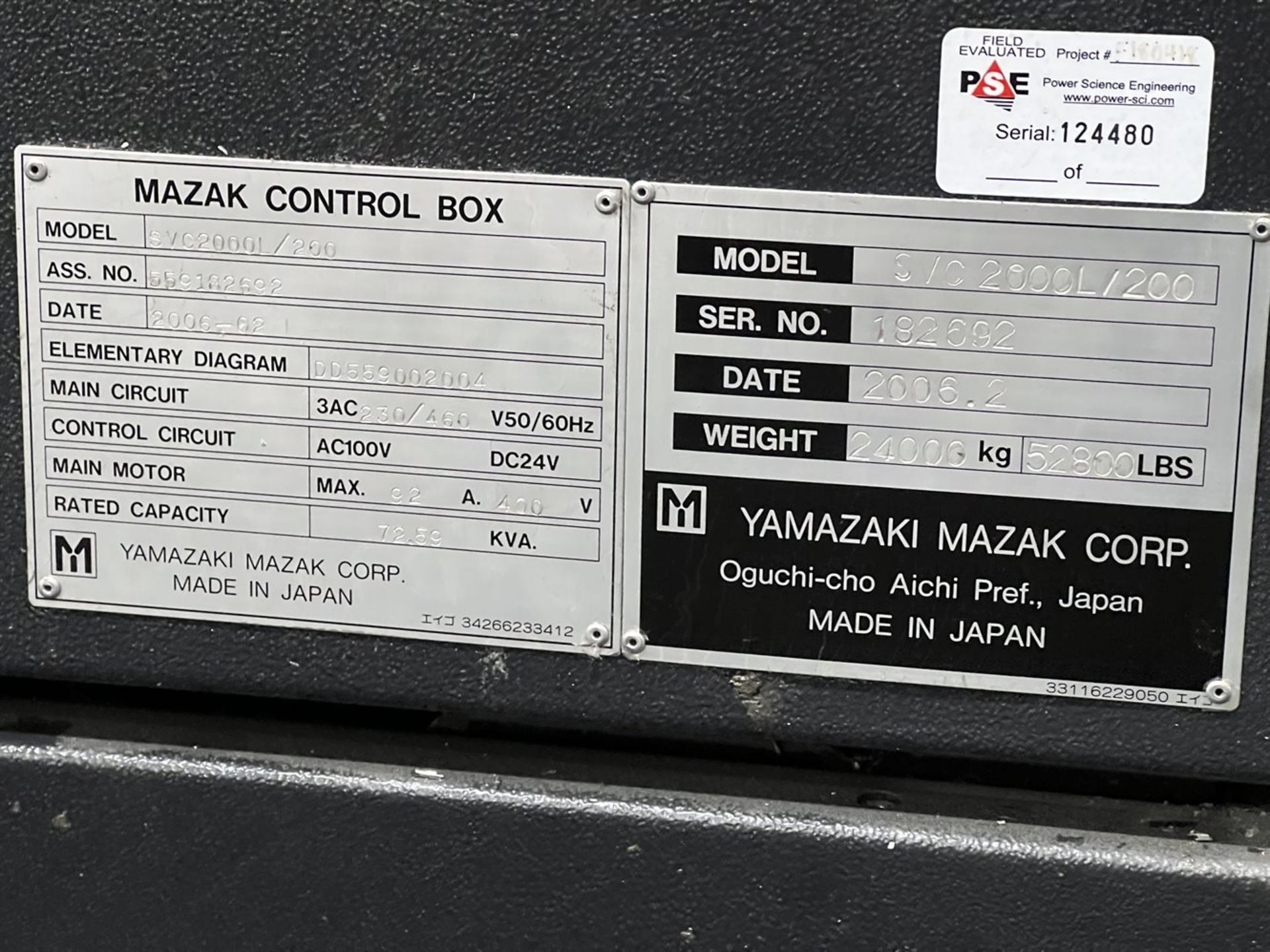 2006 MAZAK SVC 2000L/200 CNC Vertical Machining Center, s/n 182692, Mazatrol 640M Control, 212.6" - Image 18 of 23