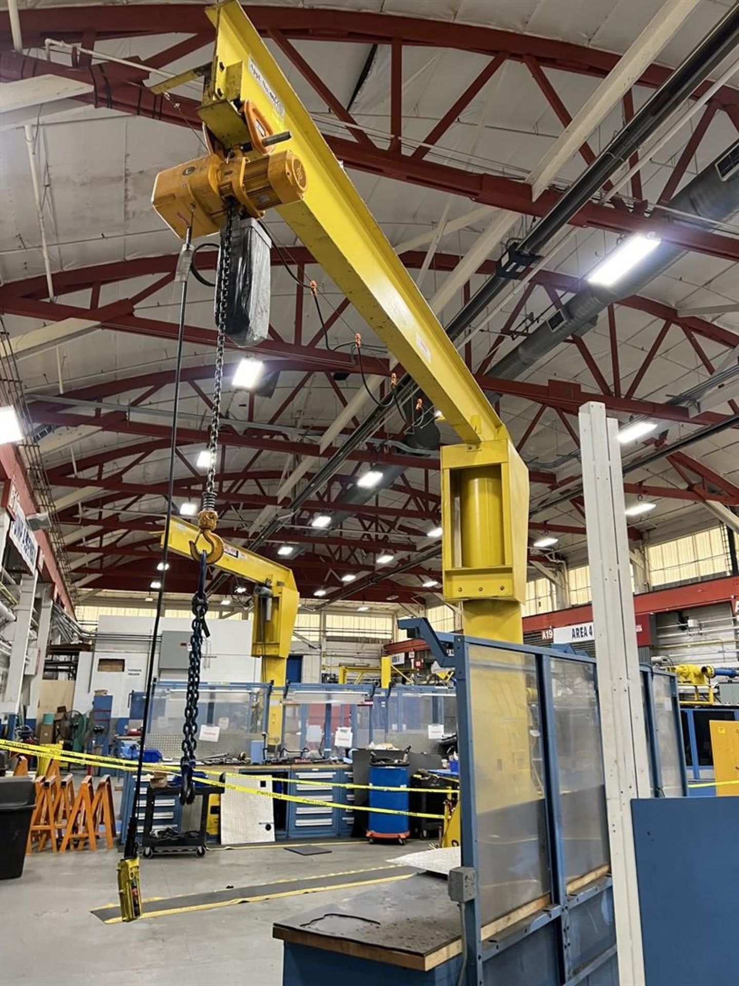 ABELL-HOWE 2-Ton Free Standing Jib Crane, Approx. 17' Reach x 15' Under Rail, 2-Ton CM Electric - Image 4 of 4