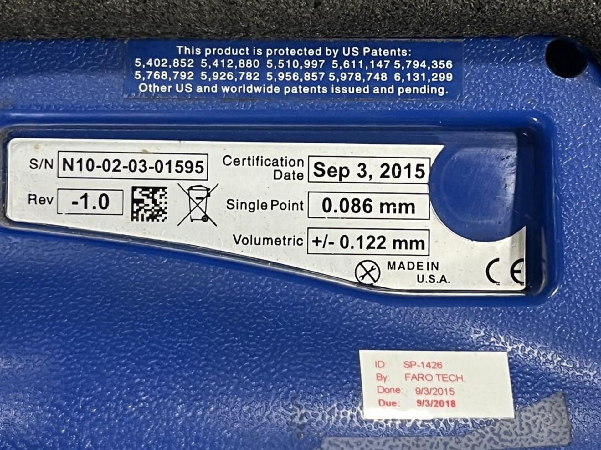 2015 FARO Platinum Arm Portable CMM Arm, s/n N10-02-03-01595 - Image 4 of 4