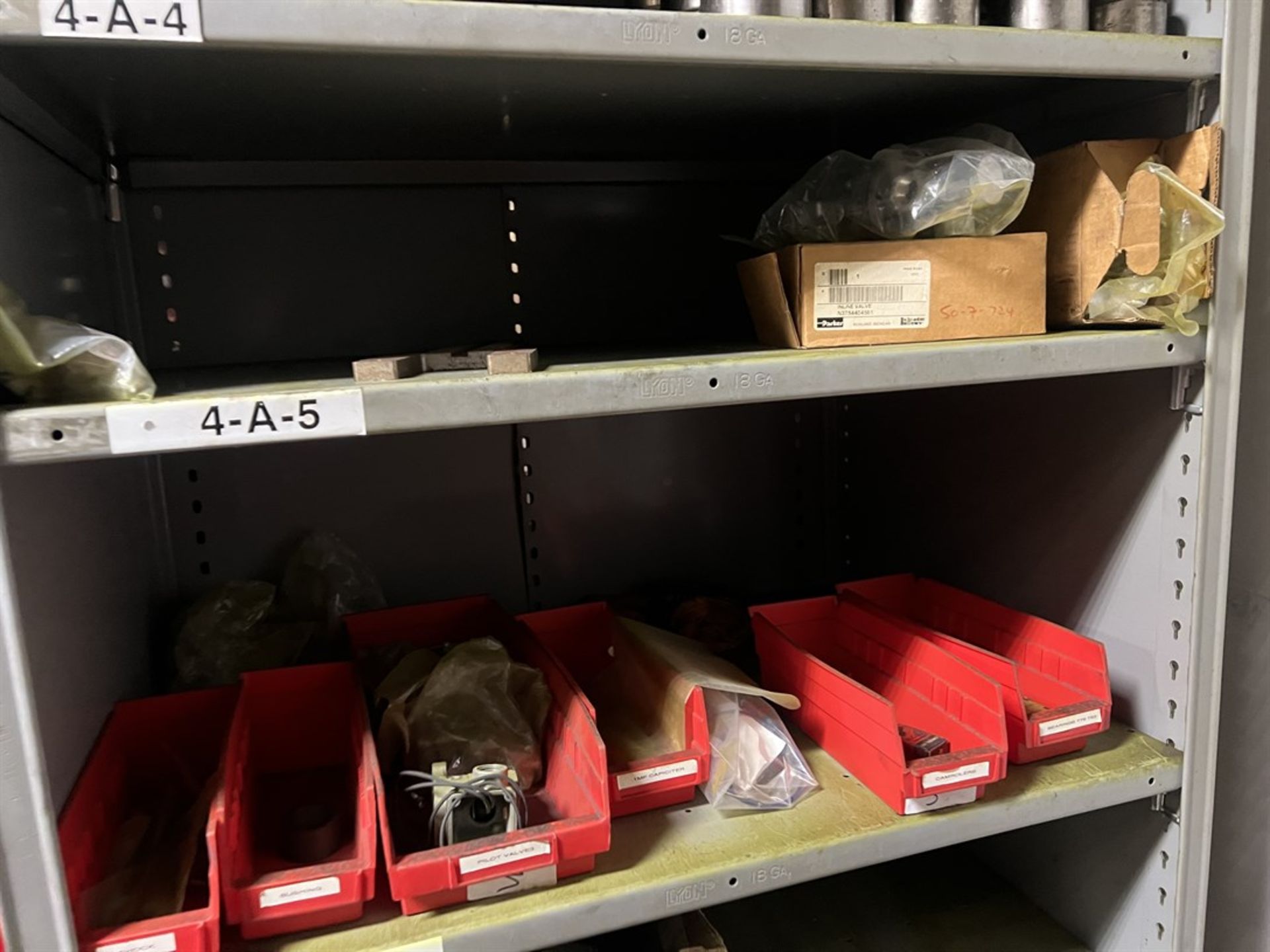 Row of (6) Sections of LYON Shelving Units w/ Contents Including Misc. Machine Parts, FANUC AC Servo - Image 9 of 10