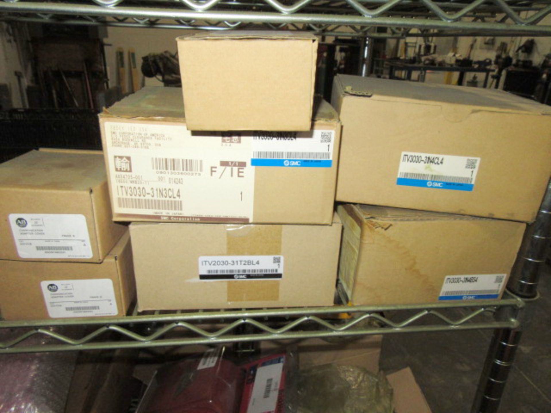 (1) 4-Shelf Wire Storage Rack with Assorted Allen-Bradley & SMC Electrical Components, Hoffman - Image 5 of 7