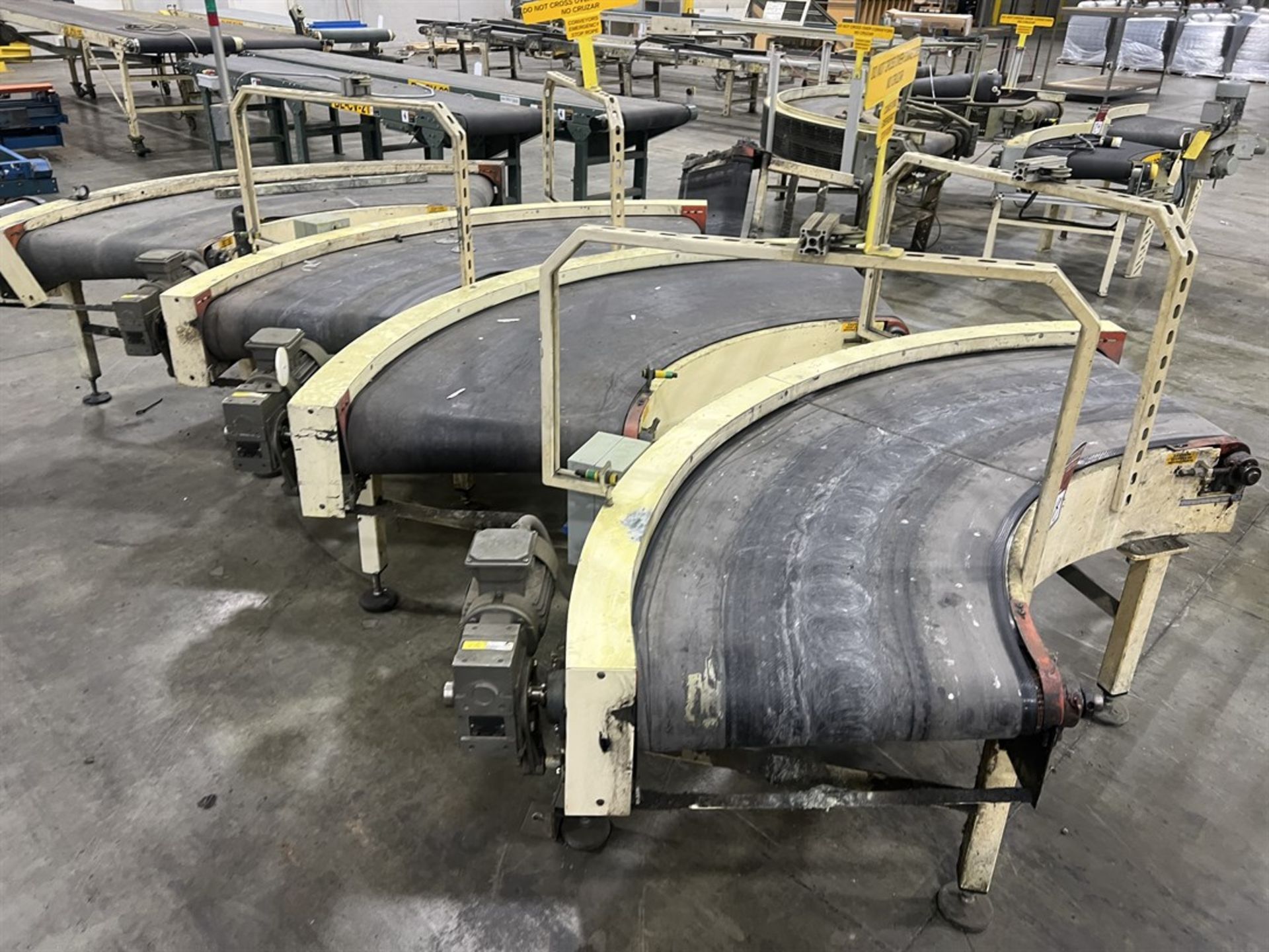 Lot of (4) Sections of 23"W Curved Powered Belt Conveyor - Image 3 of 3