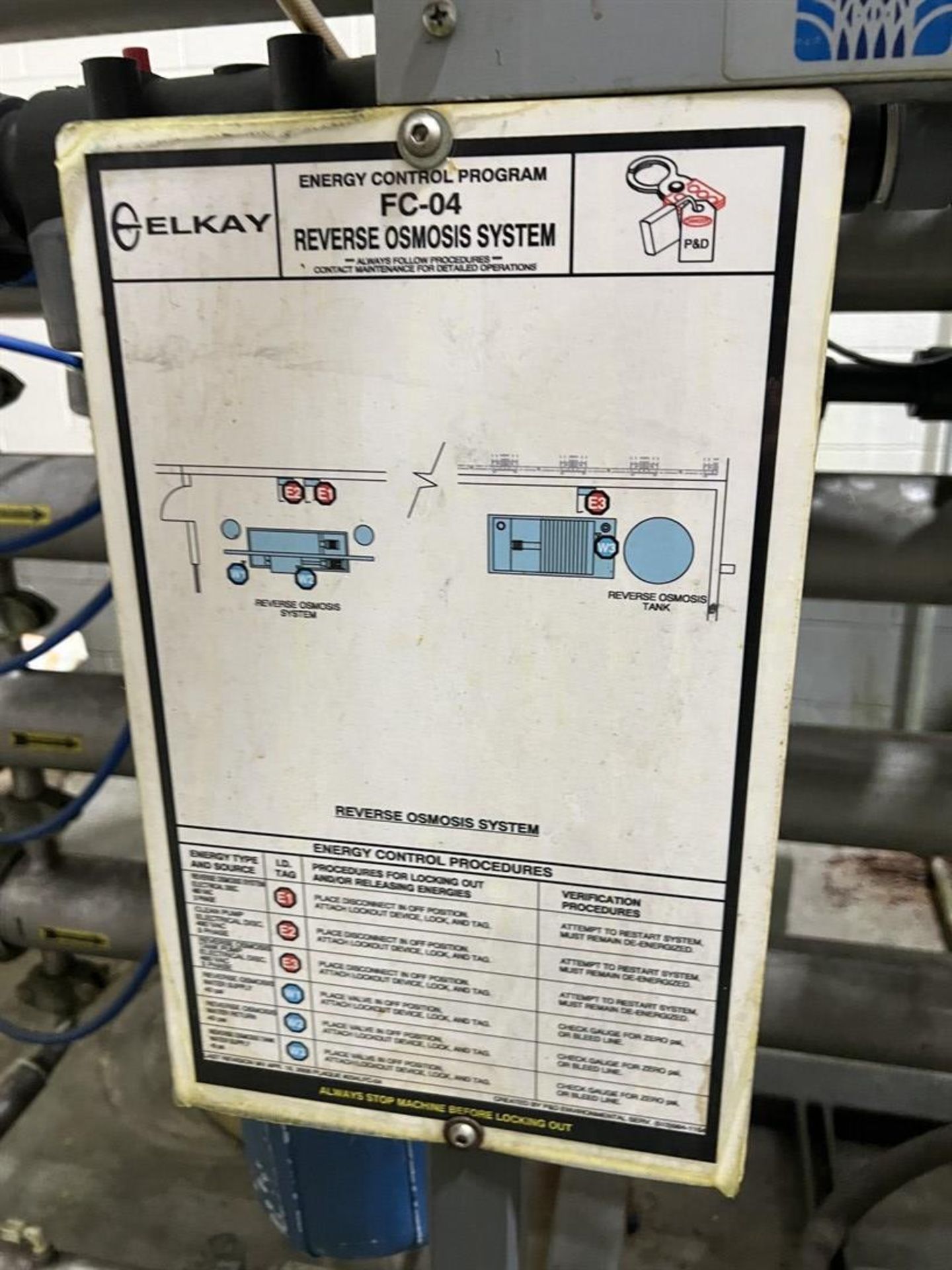 GE OSMONICS E4H-27K DLX Reverse Osmosis System, s/n 05-1200067-05, 18.8 GPM, 6.25 GOM Concentrate - Image 7 of 11