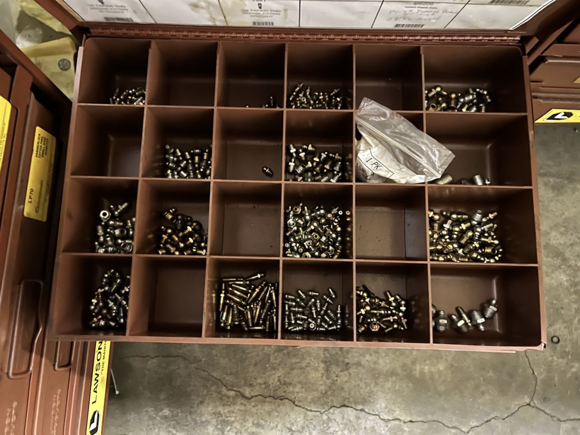 Lot of (4) Stacks of LAWSON Hardware Organizers w/ Assorted Machine Screws, Toggle Bolts, O-Rings, - Image 12 of 17