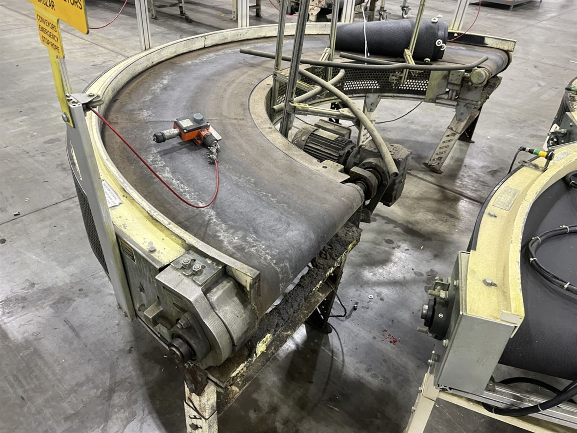 Lot of (3) Sections of 23"W Curved Powered Belt Conveyor - Image 4 of 4