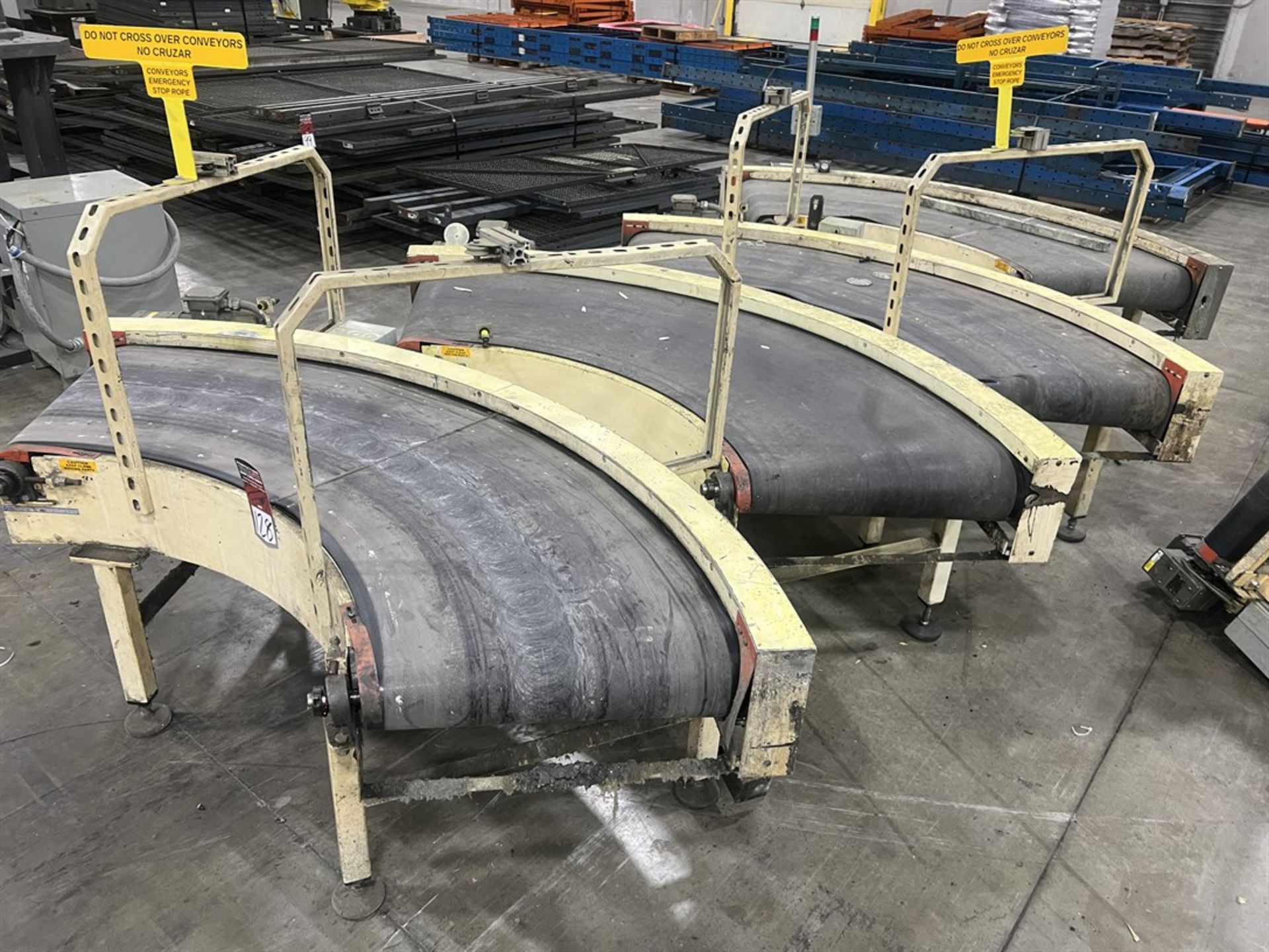 Lot of (4) Sections of 23"W Curved Powered Belt Conveyor - Image 2 of 3