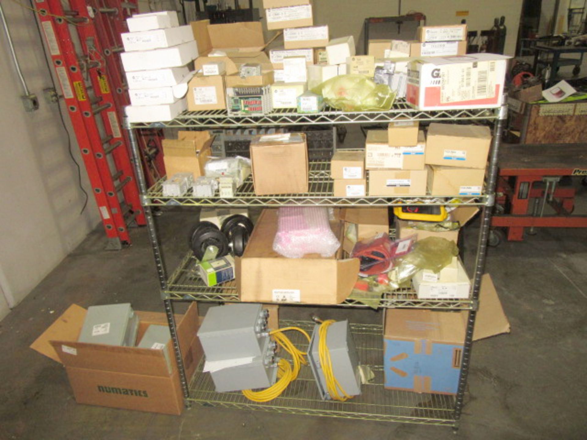 (1) 4-Shelf Wire Storage Rack with Assorted Allen-Bradley & SMC Electrical Components, Hoffman - Image 2 of 7