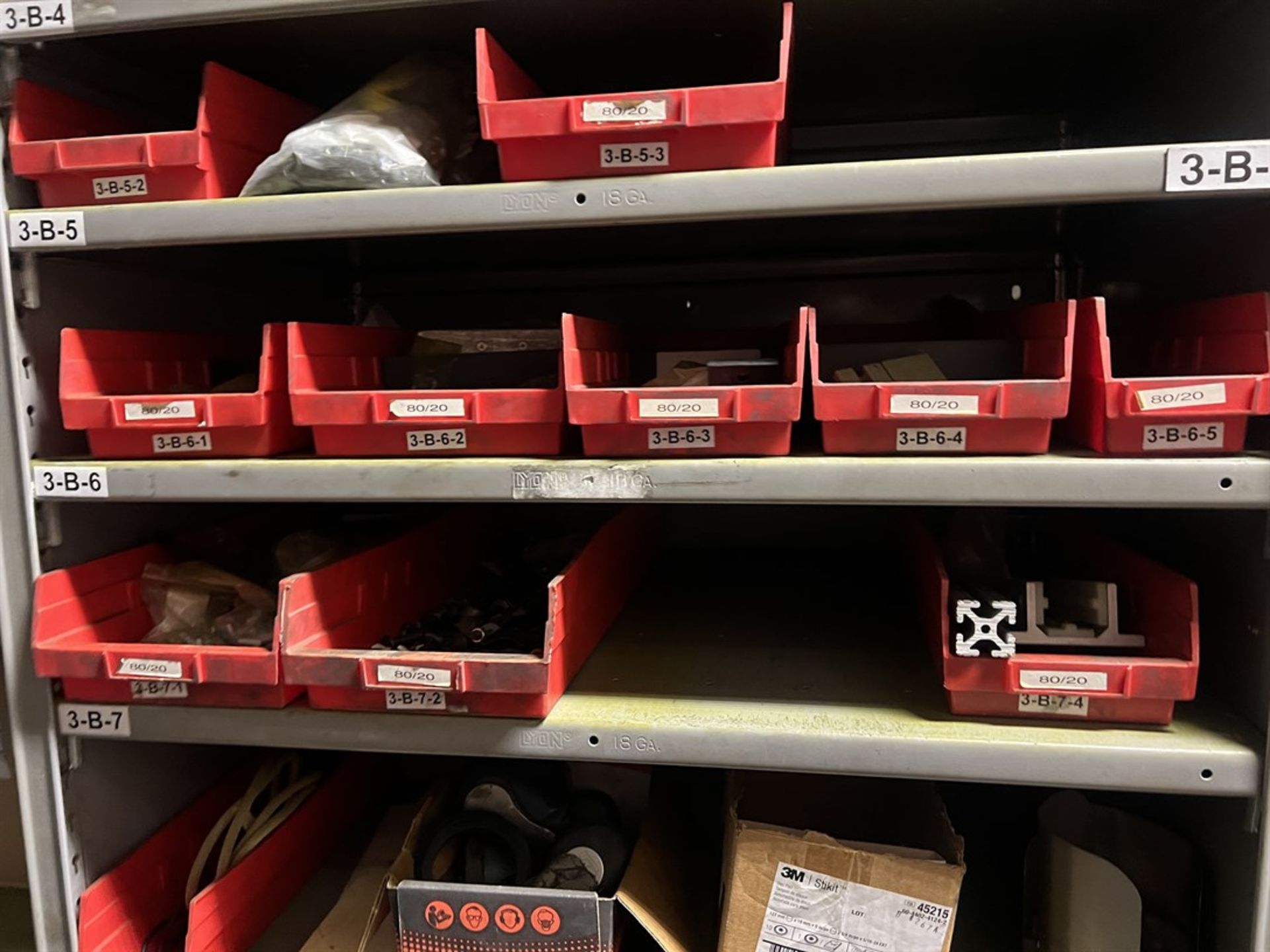 Row of (6) Sections of LYON Shelving Units w/ Contents Including Assorted Fasteners and Anchors, - Image 11 of 15