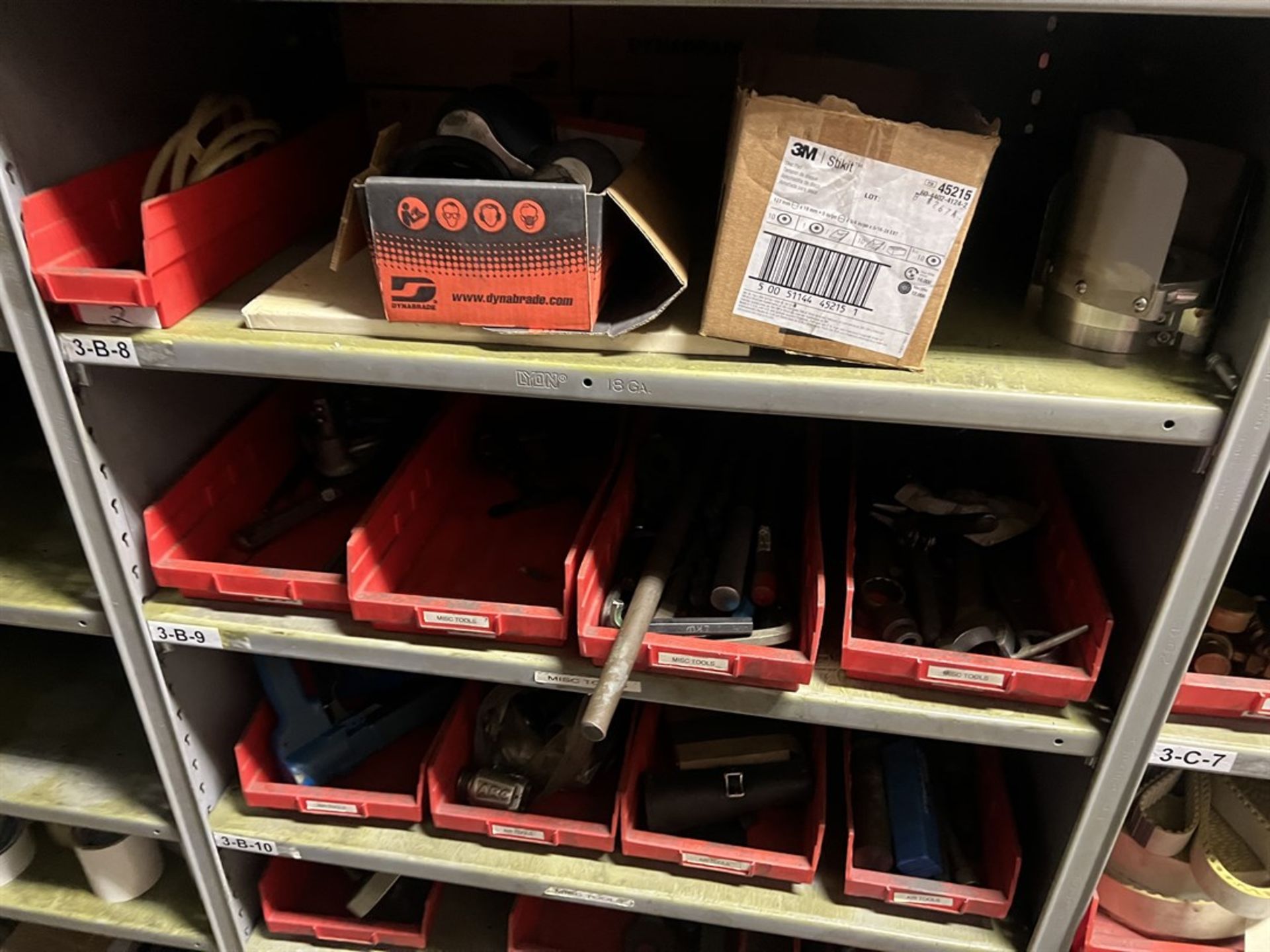 Row of (6) Sections of LYON Shelving Units w/ Contents Including Assorted Fasteners and Anchors, - Image 12 of 15