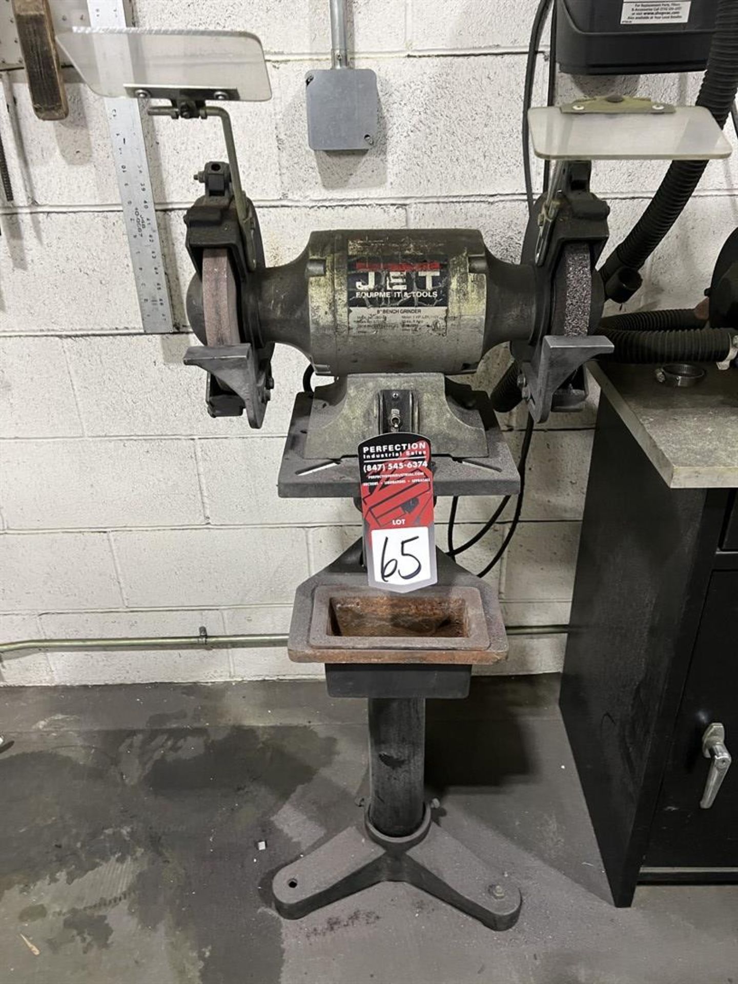 JET JBG-8A 8" Pedestal Grinder, s/n 04106251, 1 HP, 3450 RPM - Image 2 of 4