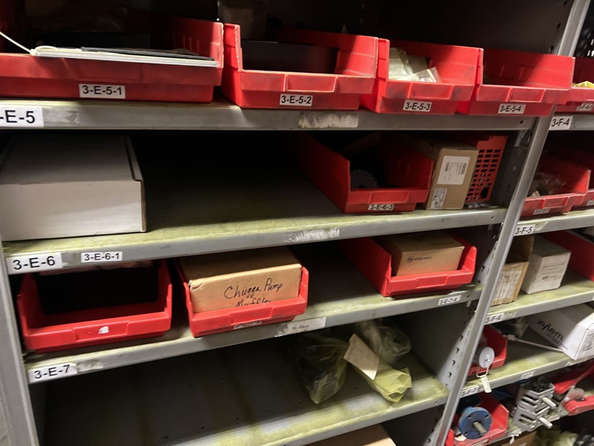 Row of (6) Sections of LYON Shelving Units w/ Contents Including Assorted Fasteners and Anchors, - Image 6 of 15