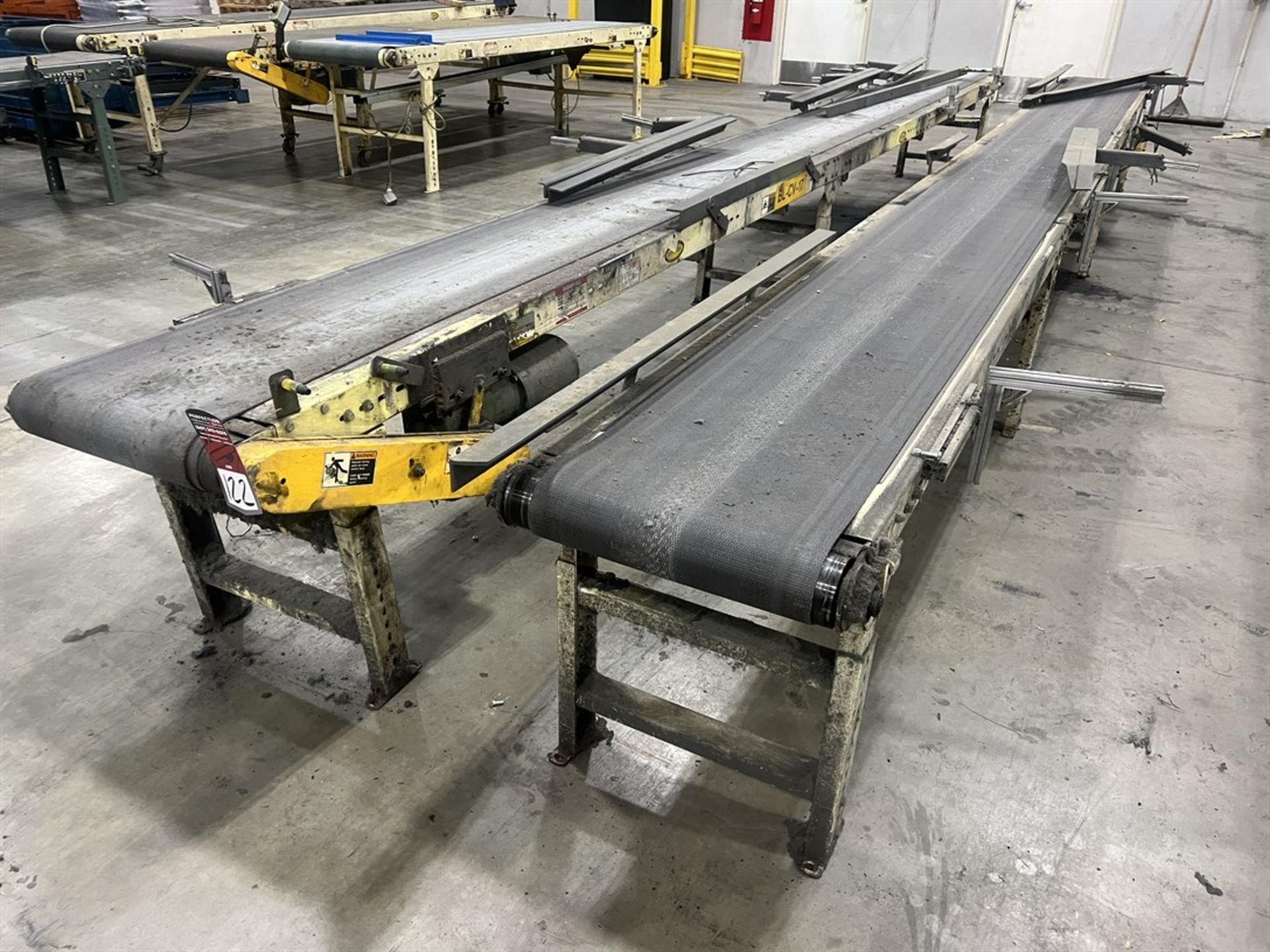 Lot of (2) Sections of HYTROL 18"W x 23'L Powered Belt Conveyor