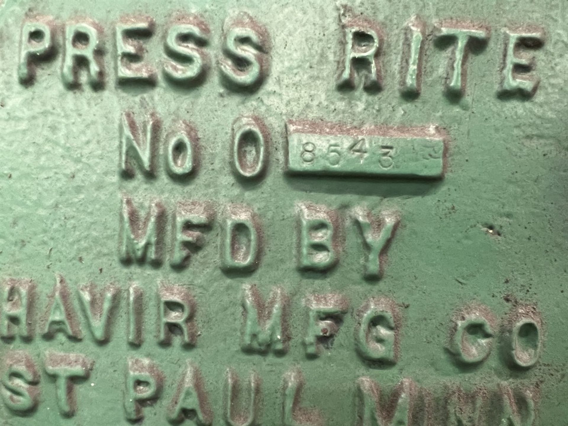 HVR PRESS-RITE No. 0 Terminal Press, s/n 8543 - Image 4 of 4