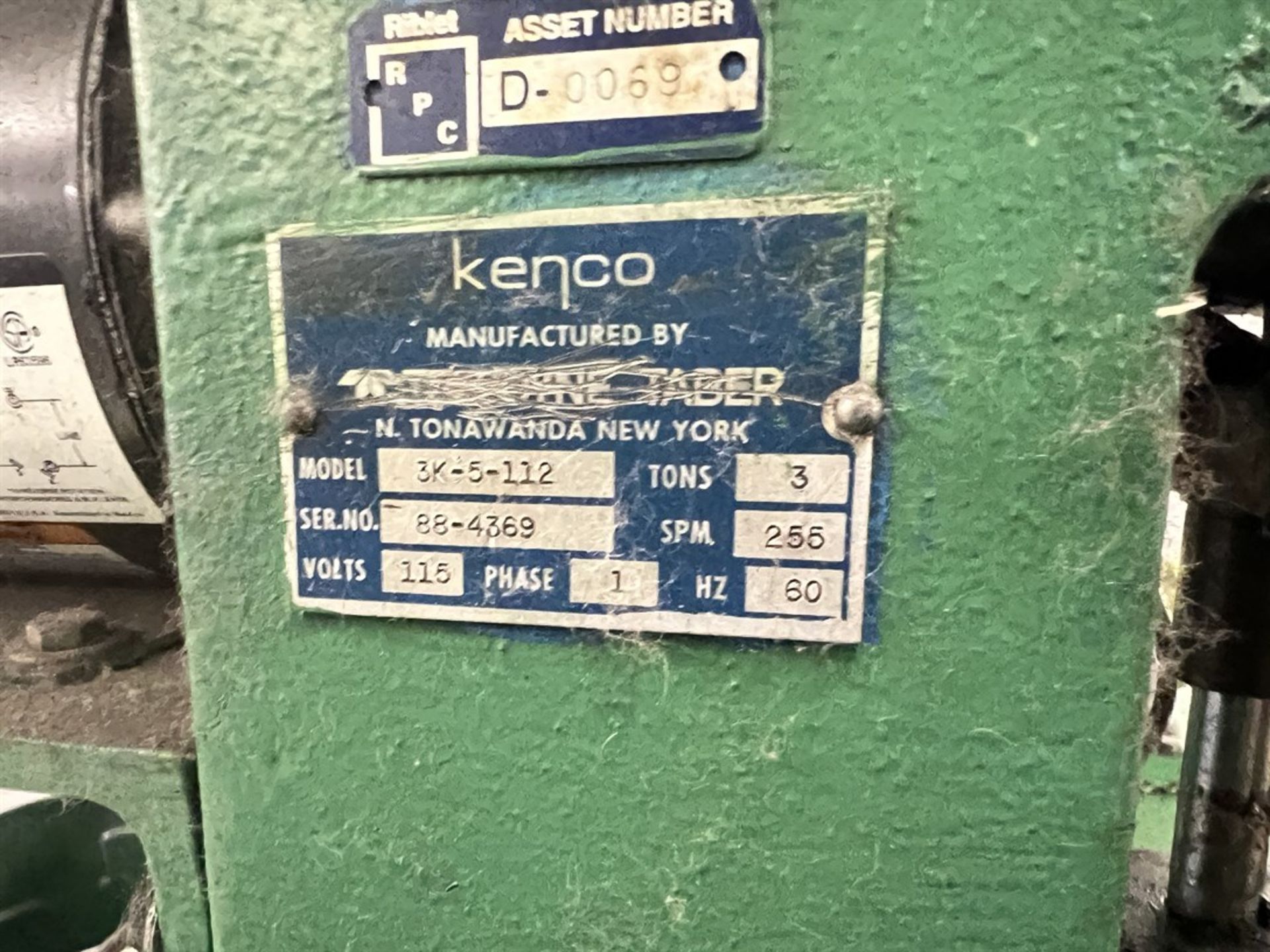 KENCO 3K-5-112 Terminal Press, s/n 88-4369 - Image 3 of 3