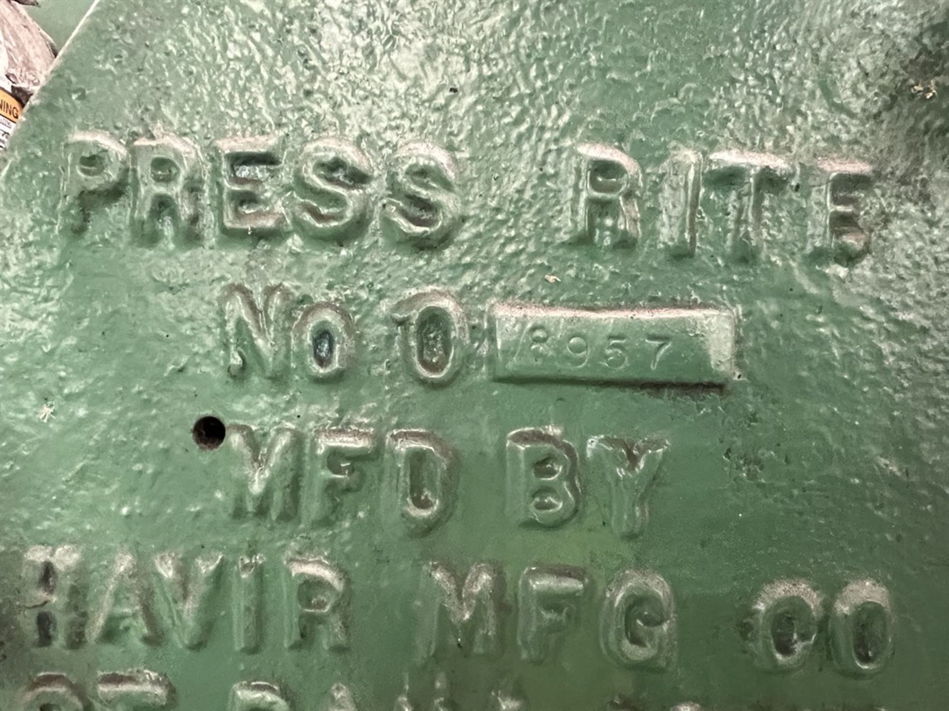 HVR PRESS-RITE No. 0 Terminal Press, s/n 8957 - Image 4 of 4