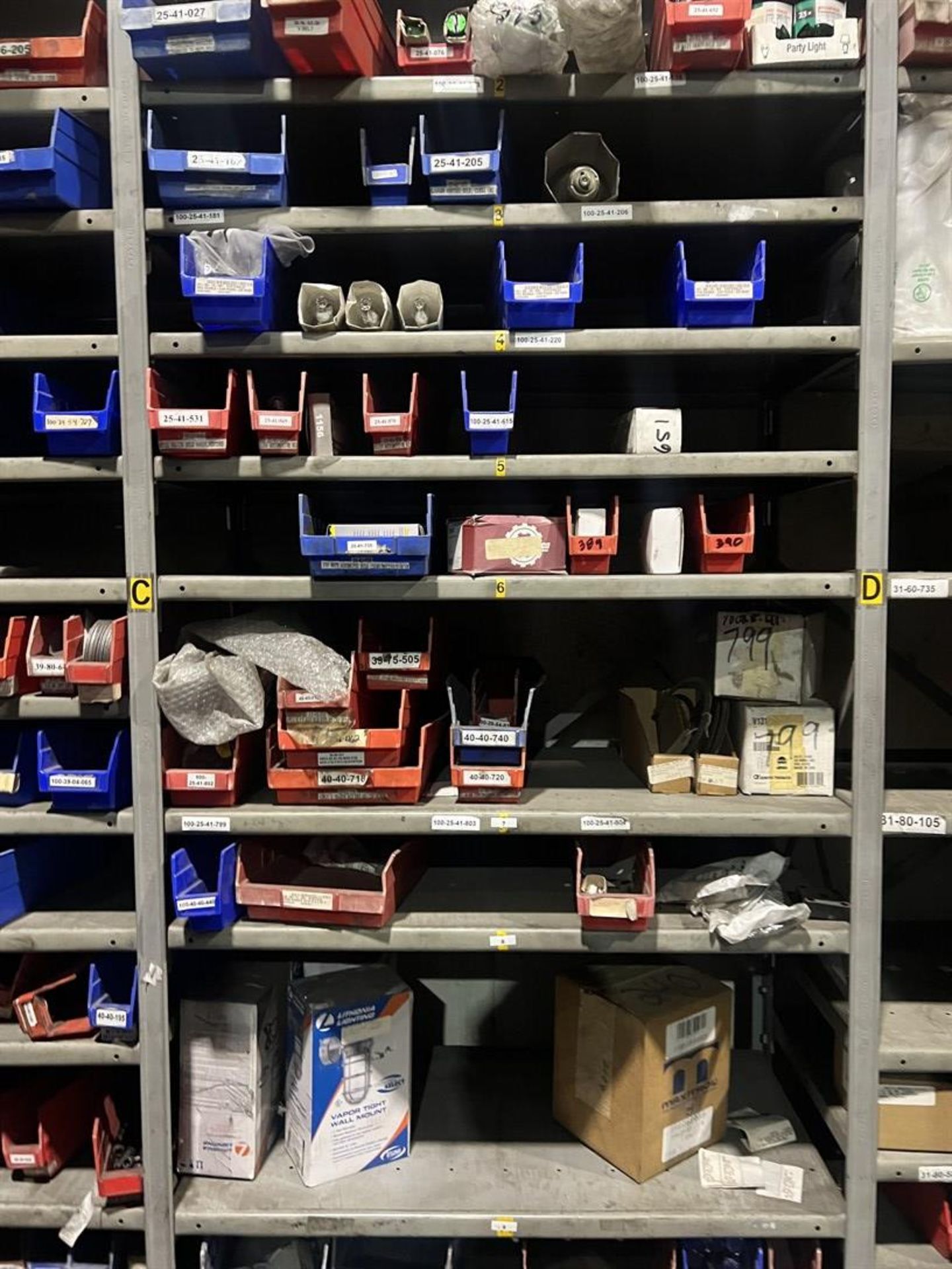 Lot Comprising (9) Shop Shelving Units w/ Assorted Air and Oil Filters, Hardware - Image 12 of 17