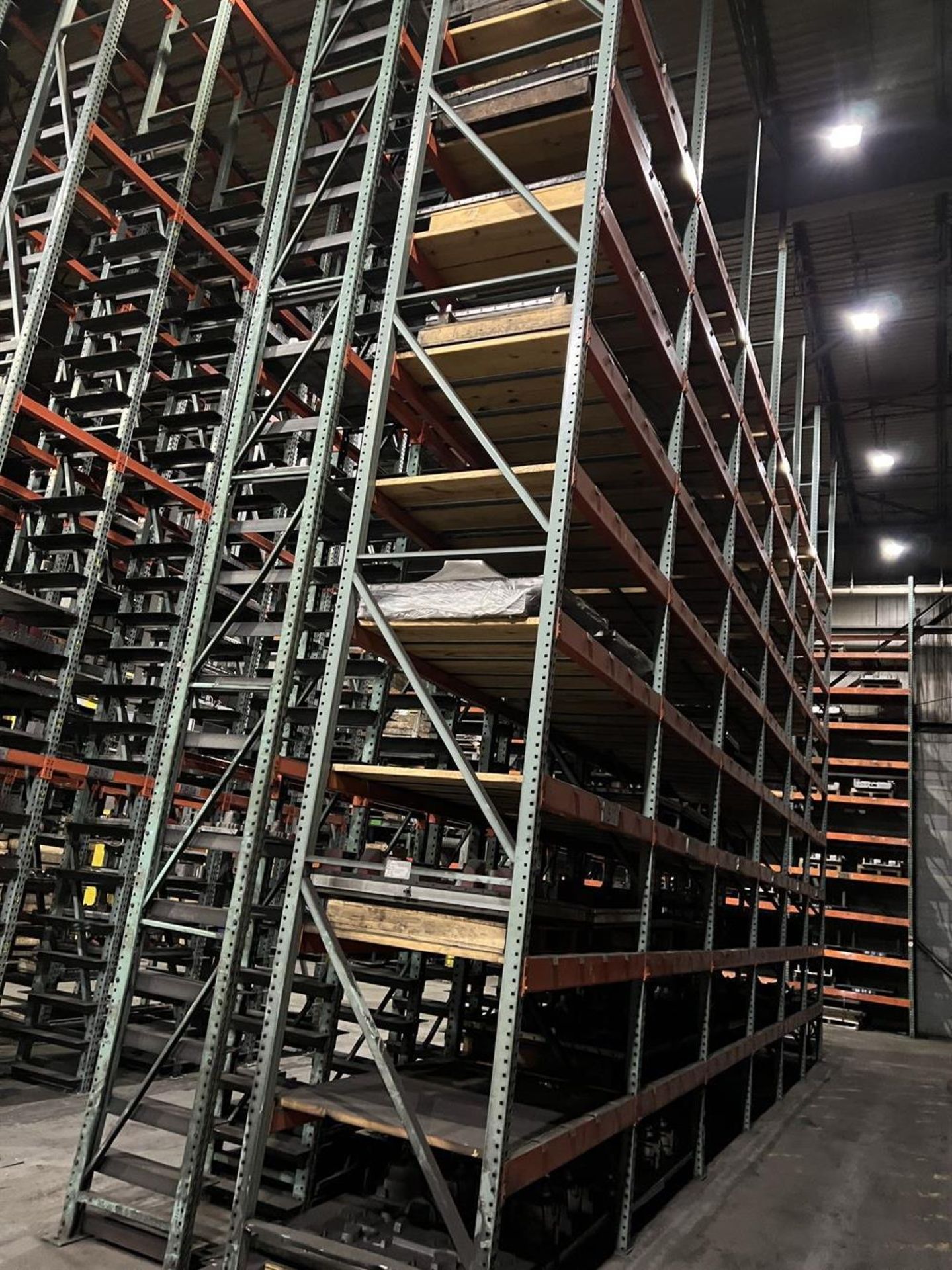 Lot of (6) Sections of Pallet Racking, Approx. 24'Uprights x 7'Crossbeams x 46"Deep - Image 3 of 3