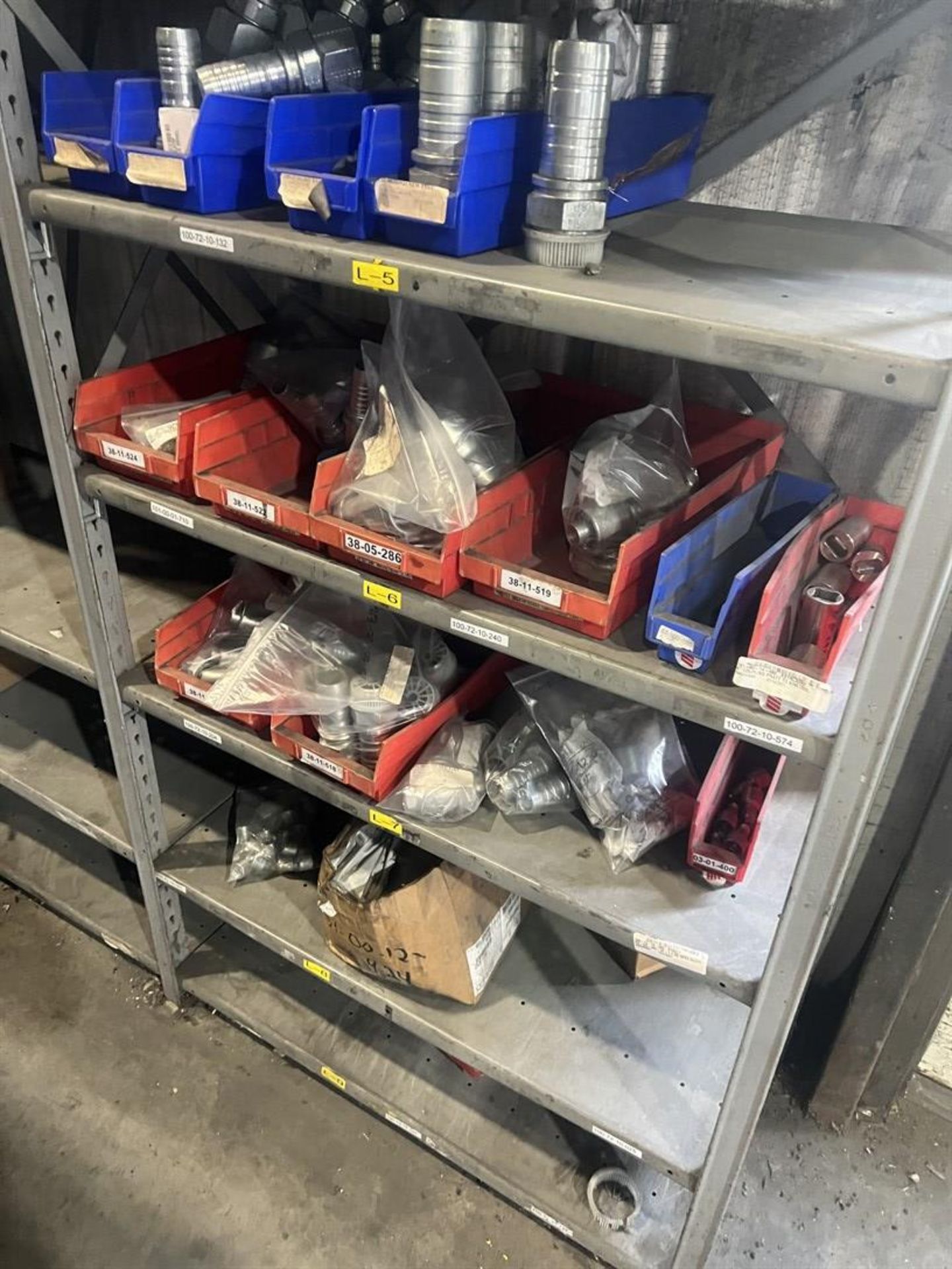 Lot Comprising (11) Shop Shelving Units w/ Contents Including Assorted PPE, Hardware, Chain - Image 3 of 12