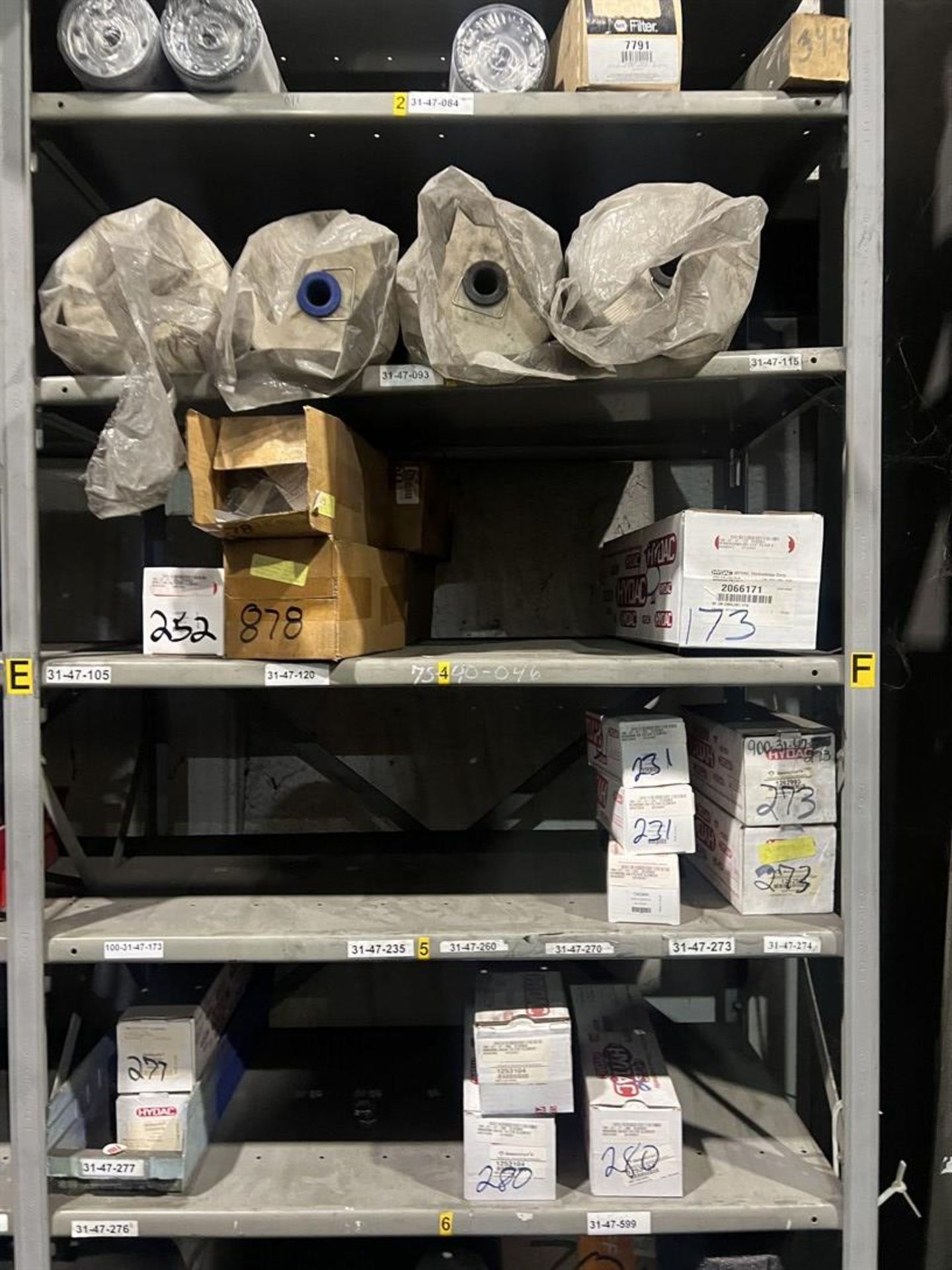 Lot Comprising (9) Shop Shelving Units w/ Assorted Air and Oil Filters, Hardware - Image 8 of 17