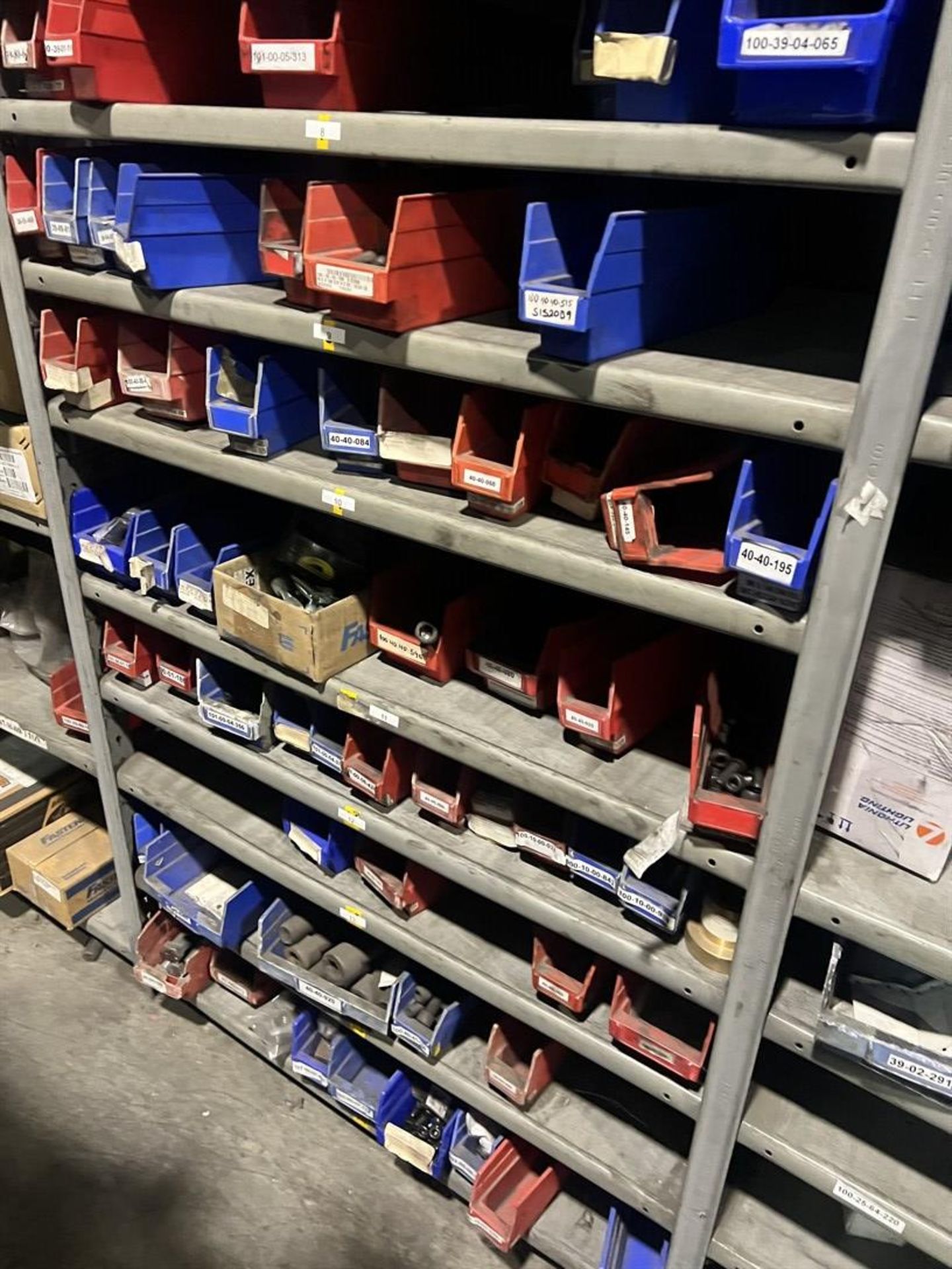 Lot Comprising (9) Shop Shelving Units w/ Assorted Air and Oil Filters, Hardware - Image 15 of 17