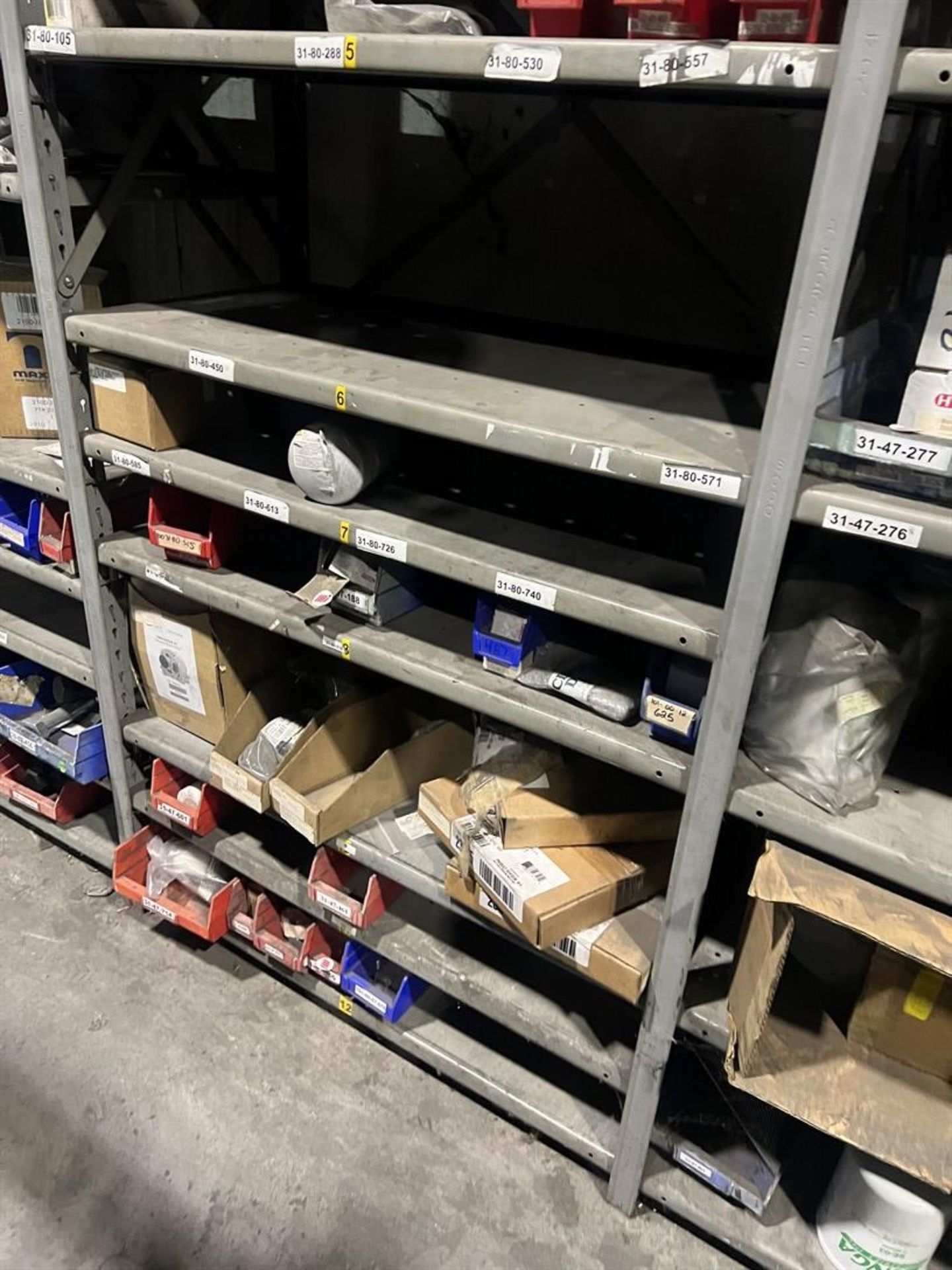 Lot Comprising (9) Shop Shelving Units w/ Assorted Air and Oil Filters, Hardware - Image 11 of 17