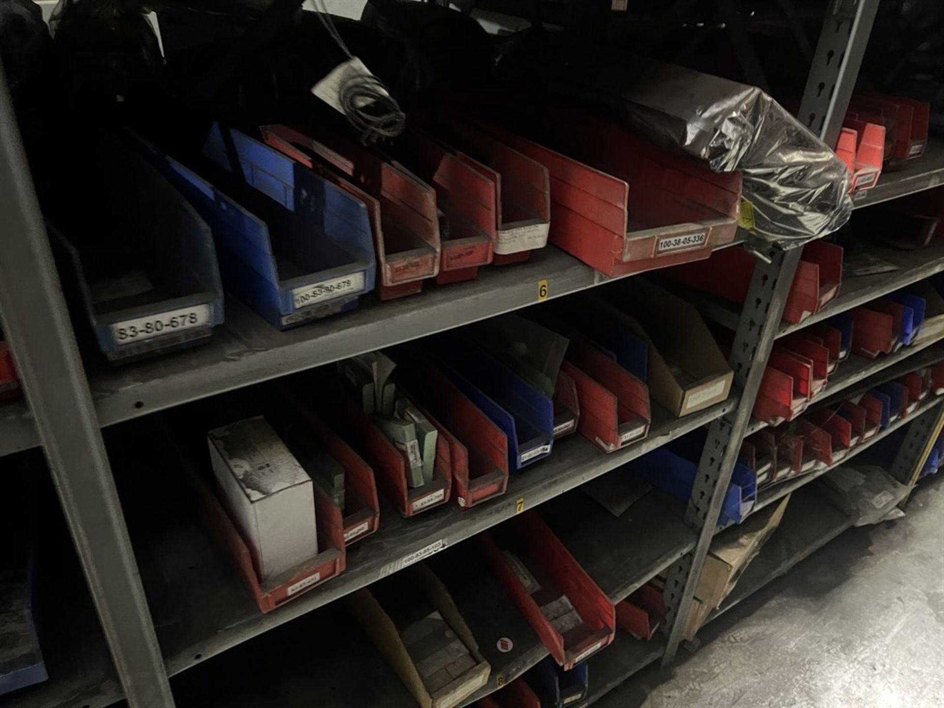 Lot Comprising (12) Shop Shelving Units w/ Contents Including Load Cells, Wedger Parts, Collets, - Image 8 of 27