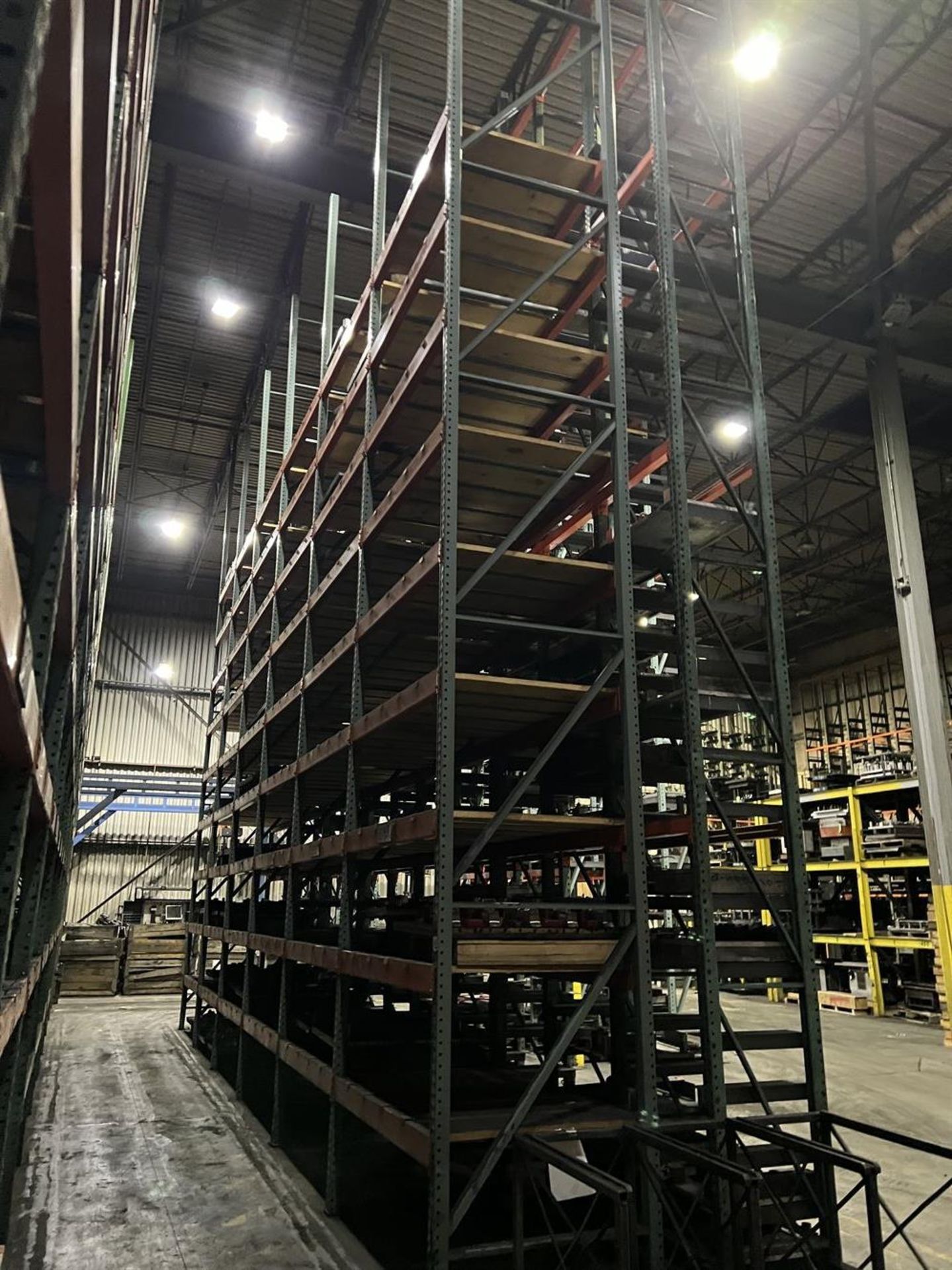 Lot of (6) Sections of Pallet Racking, Approx. 24'Uprights x 7'Crossbeams x 46"Deep