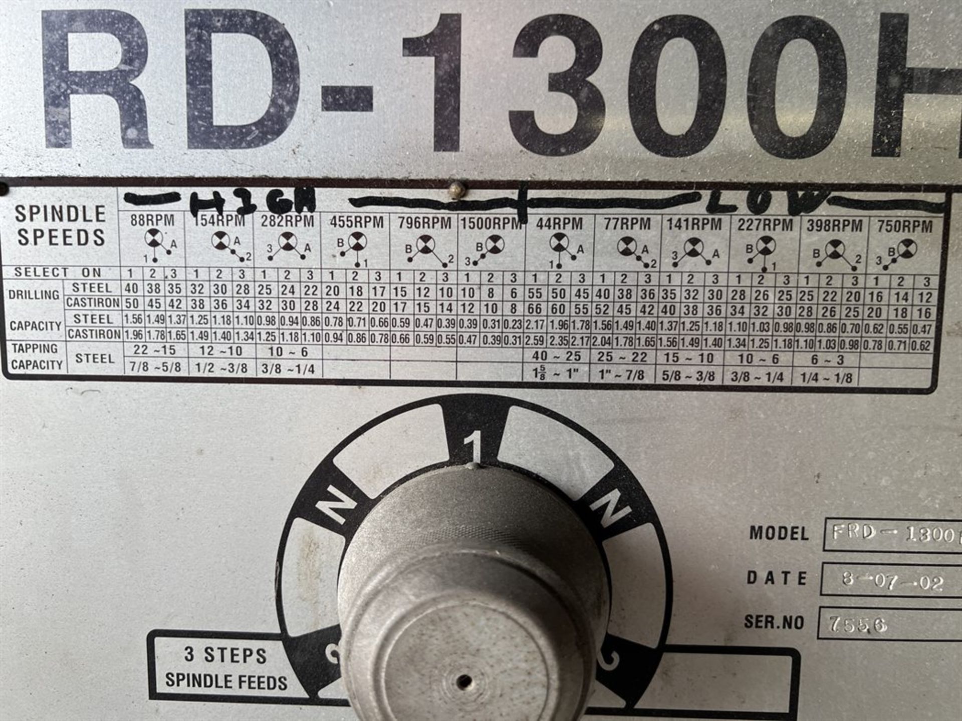 ACRA RD-300H 4' x 9" Radial Arm Drill, s/n 7356, 5 HP, #3MT, 20" x 25" x 16" Box Table - Image 6 of 10