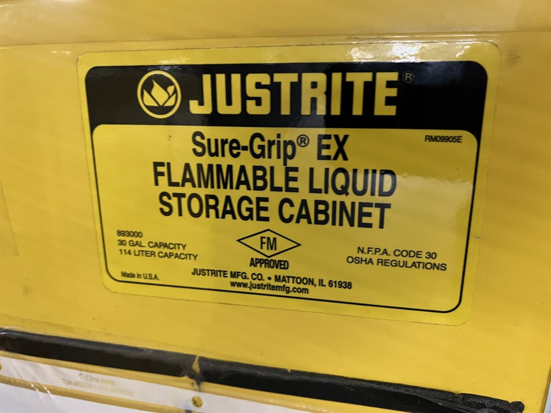 JUSTRITE Sure Grip EX 893000 30 Gallon Capacity Flammable Liquids Storage Cabinet - Image 2 of 2