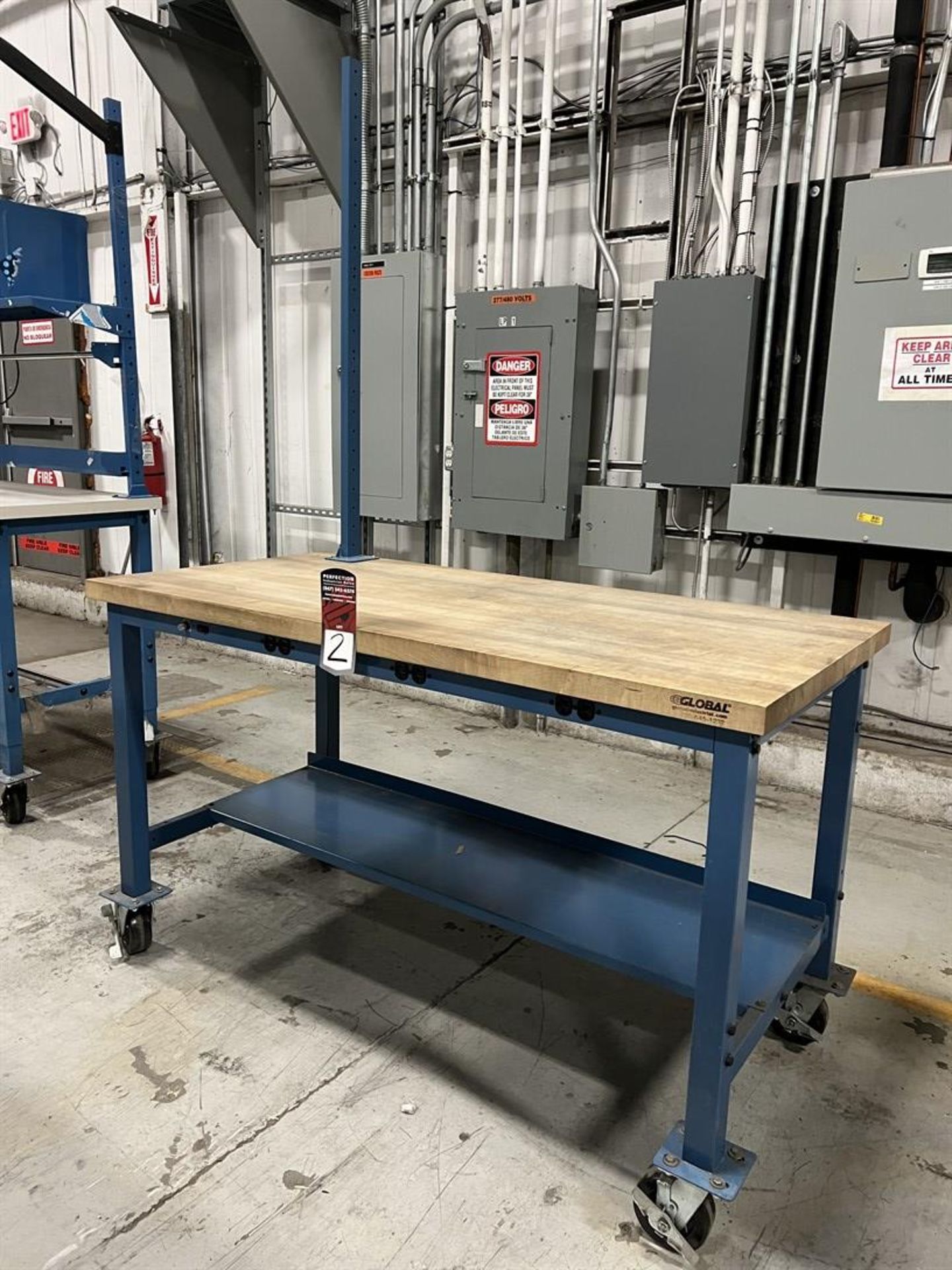 GLOBAL Wood Top Work Bench on Casters, 30" x 60"