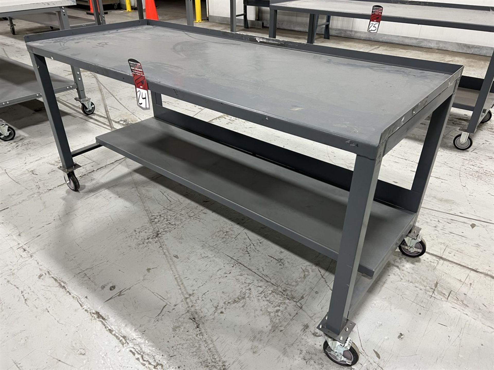 Heavy Duty Steel Work Table on Casters, 30" x 72"