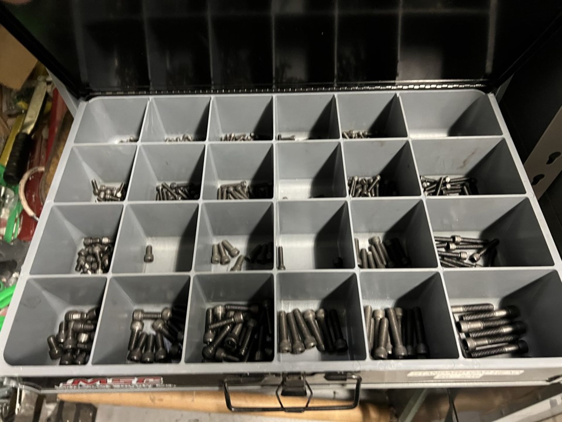 Pull-Out Drawer Style Hardware Organizers w/ Hose Clamps, Retaining Rings, Assorted Fasteners, and - Image 5 of 10