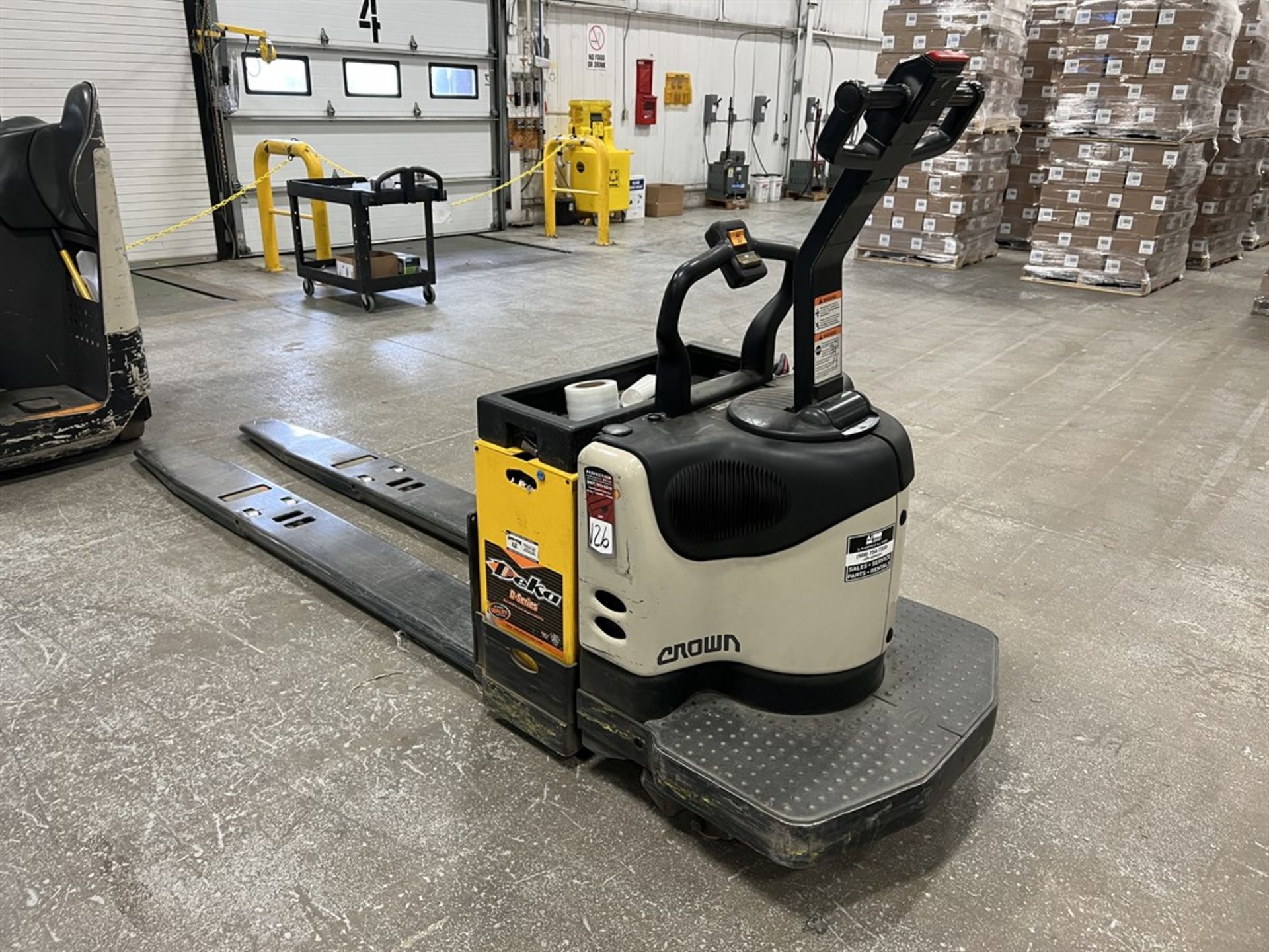 CROWN PE4000 Series Electric Rider Pallet Jack, s/n 6A217862, 6,000 Lb. Capacity, 24V, 8' Fork - Image 2 of 5